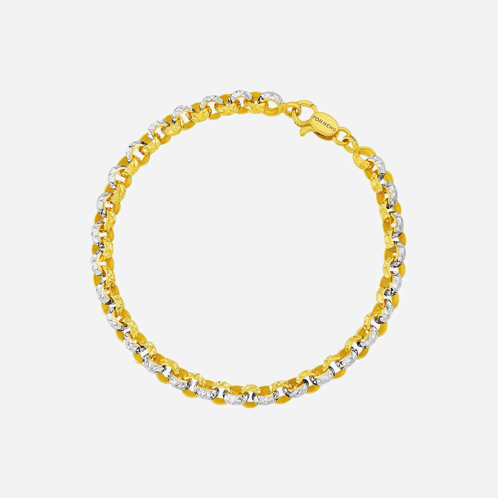 Link Loop Bracelet in Yellow White Gold (E22KSTYLE0655A)
