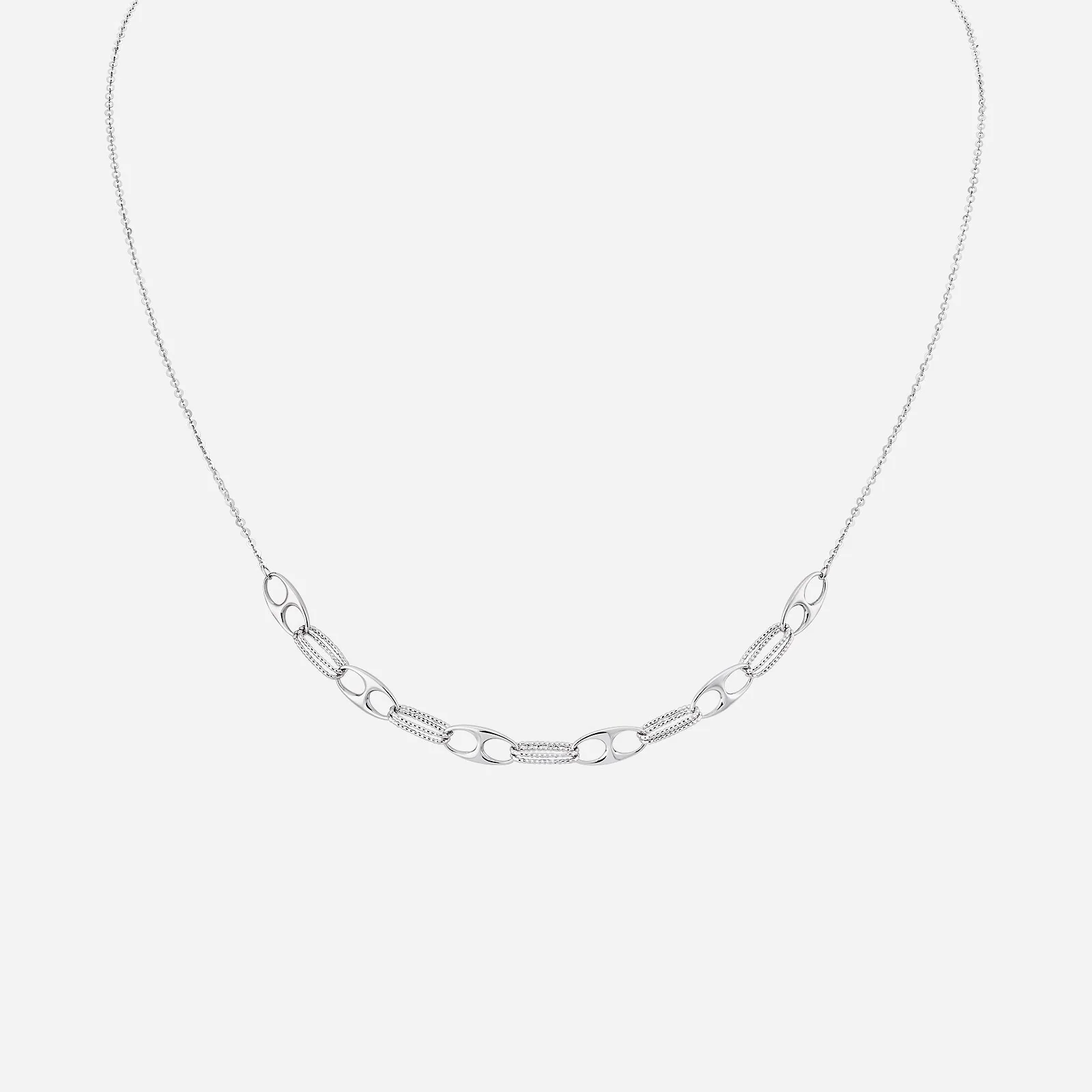 Link Necklace in White Gold (F750STYLE0432A)