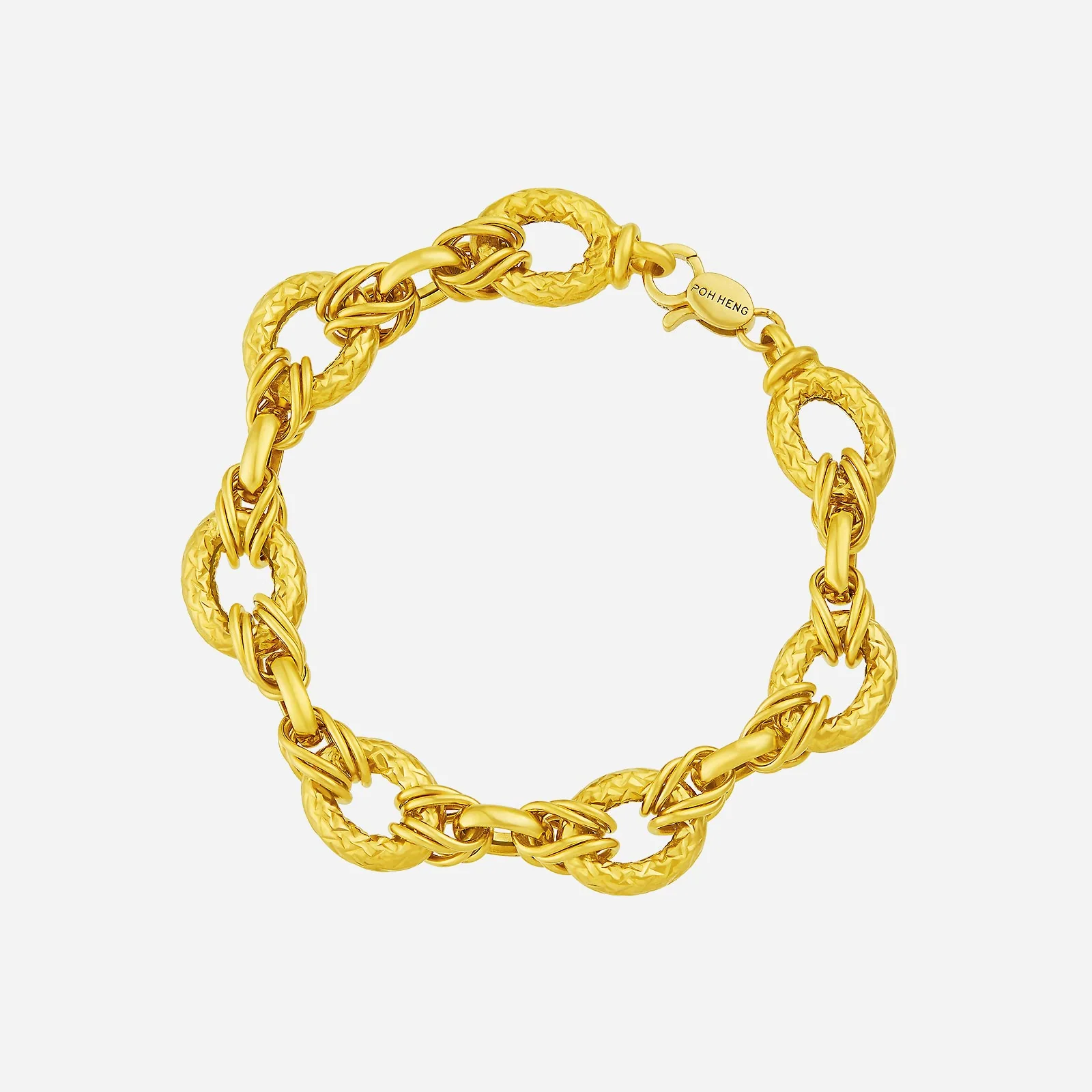 Linked Loop Bracelet in Yellow Gold (E22KSTYLE0645A)