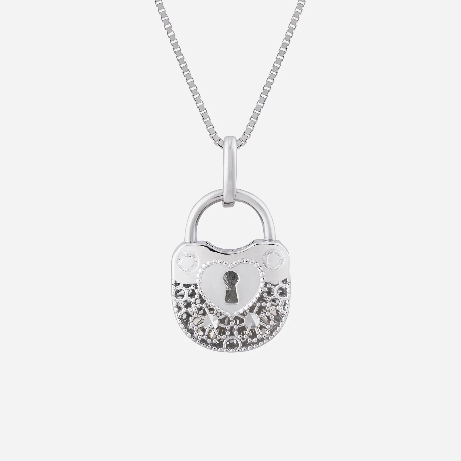 Lock Pendant in White Gold (G750KEYL1398A)