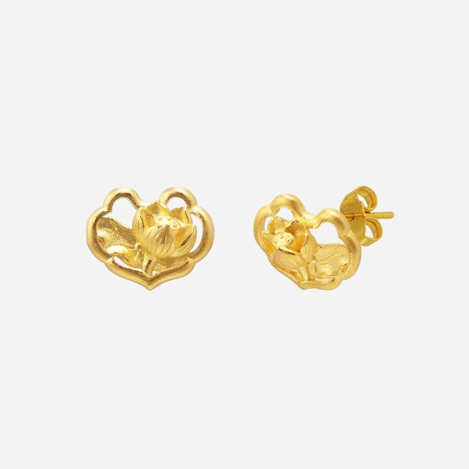 Lotus Harmony Earrings in Yellow Gold (H999GROUP089V1213A)