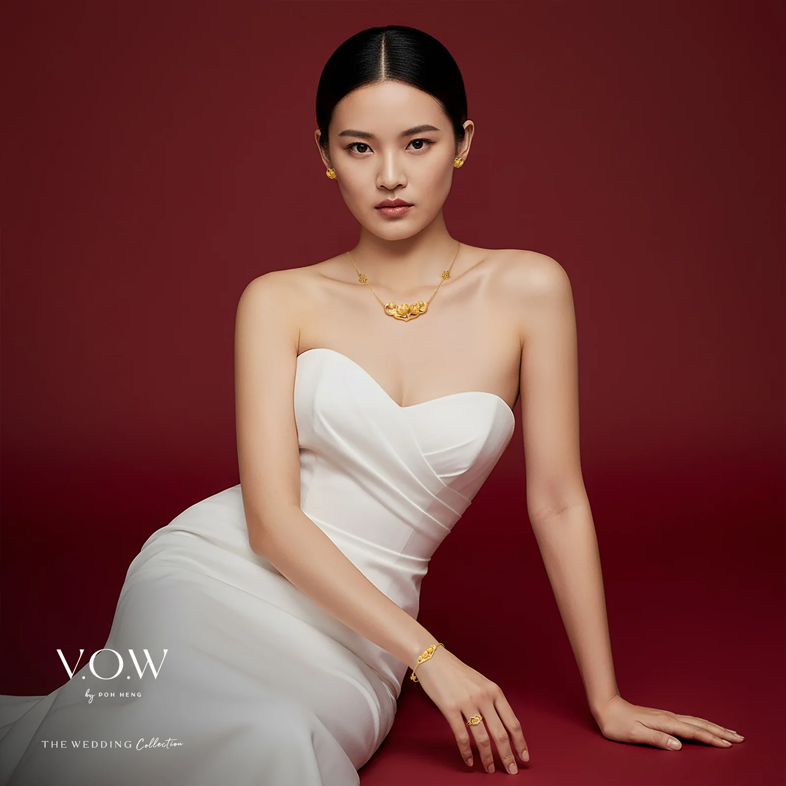 Lotus Harmony Earrings in Yellow Gold (H999GROUP089V1213A) - Image 3