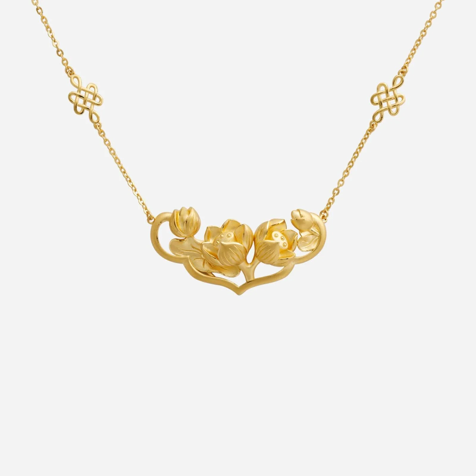 Lotus Harmony Necklace in Yellow Gold (F999GROUP089V0387A)