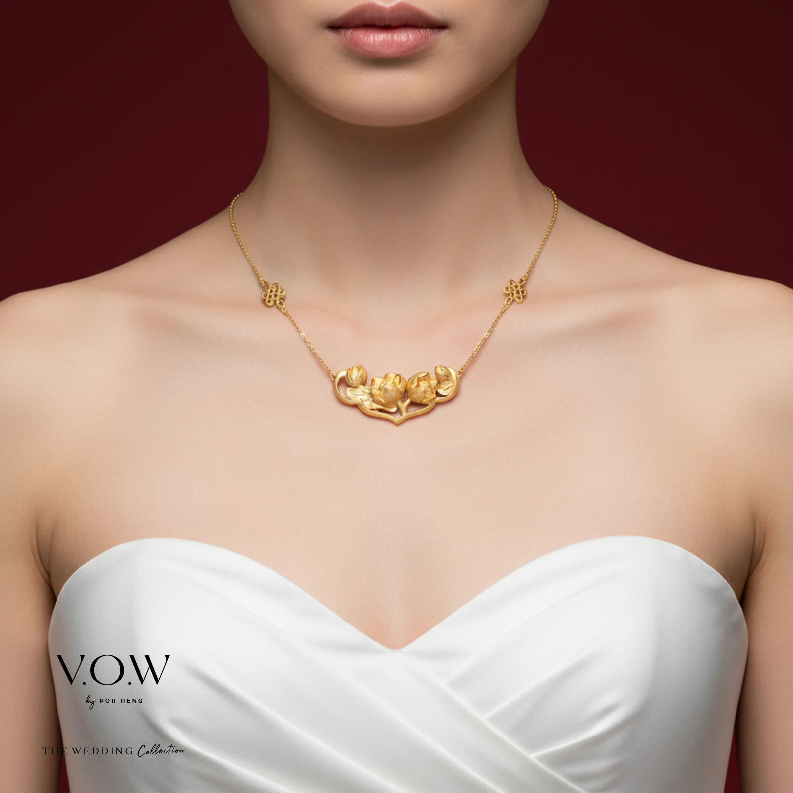 Lotus Harmony Necklace in Yellow Gold (F999GROUP089V0387A) - Image 2