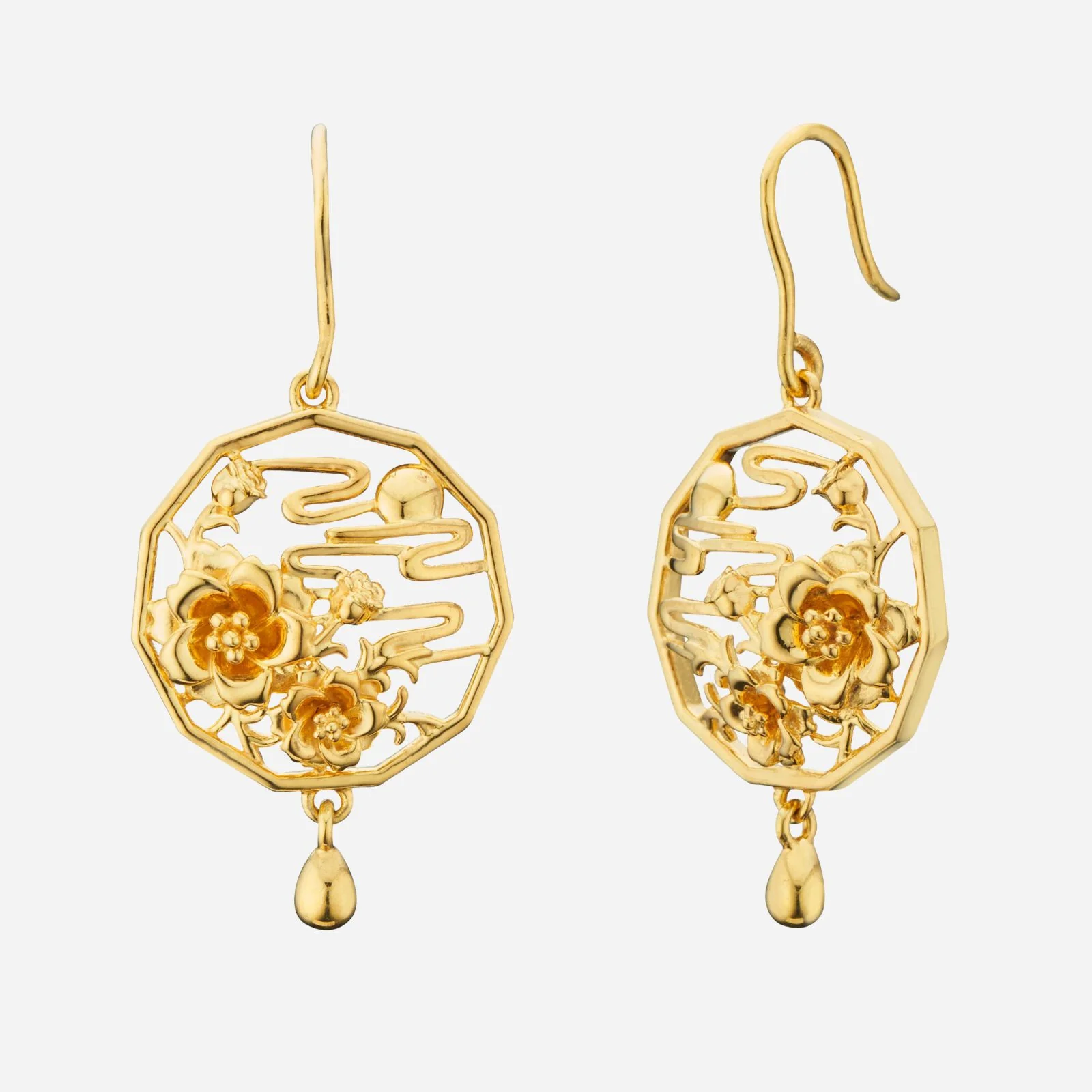 Love Blossoming Earrings in Yellow Gold (H22KGROUP021V0917A)