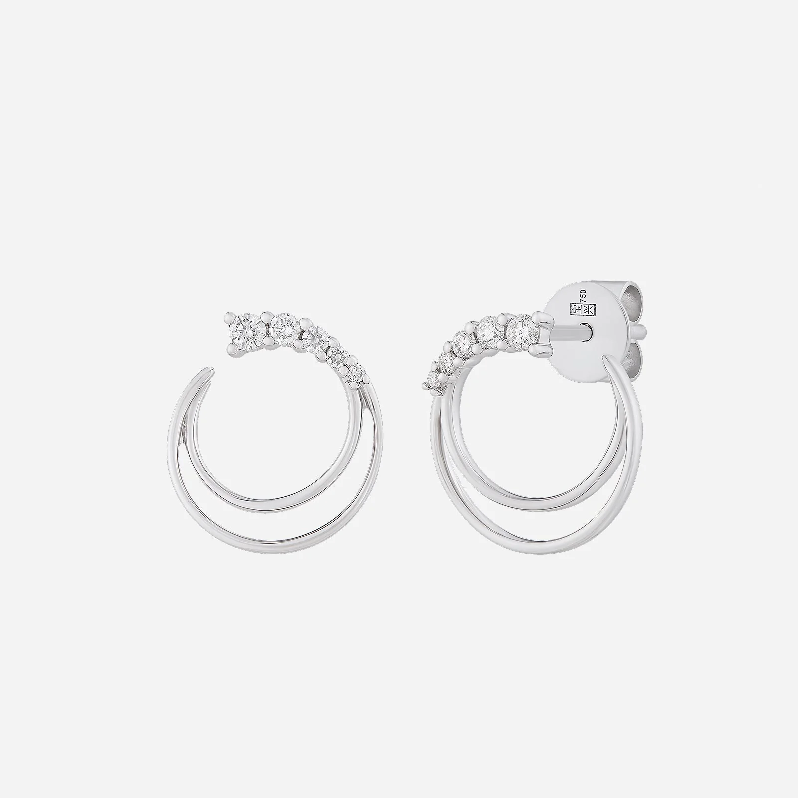Love Journey Diamond Earrings in White Gold (HLOVEJOURNEY1604A)