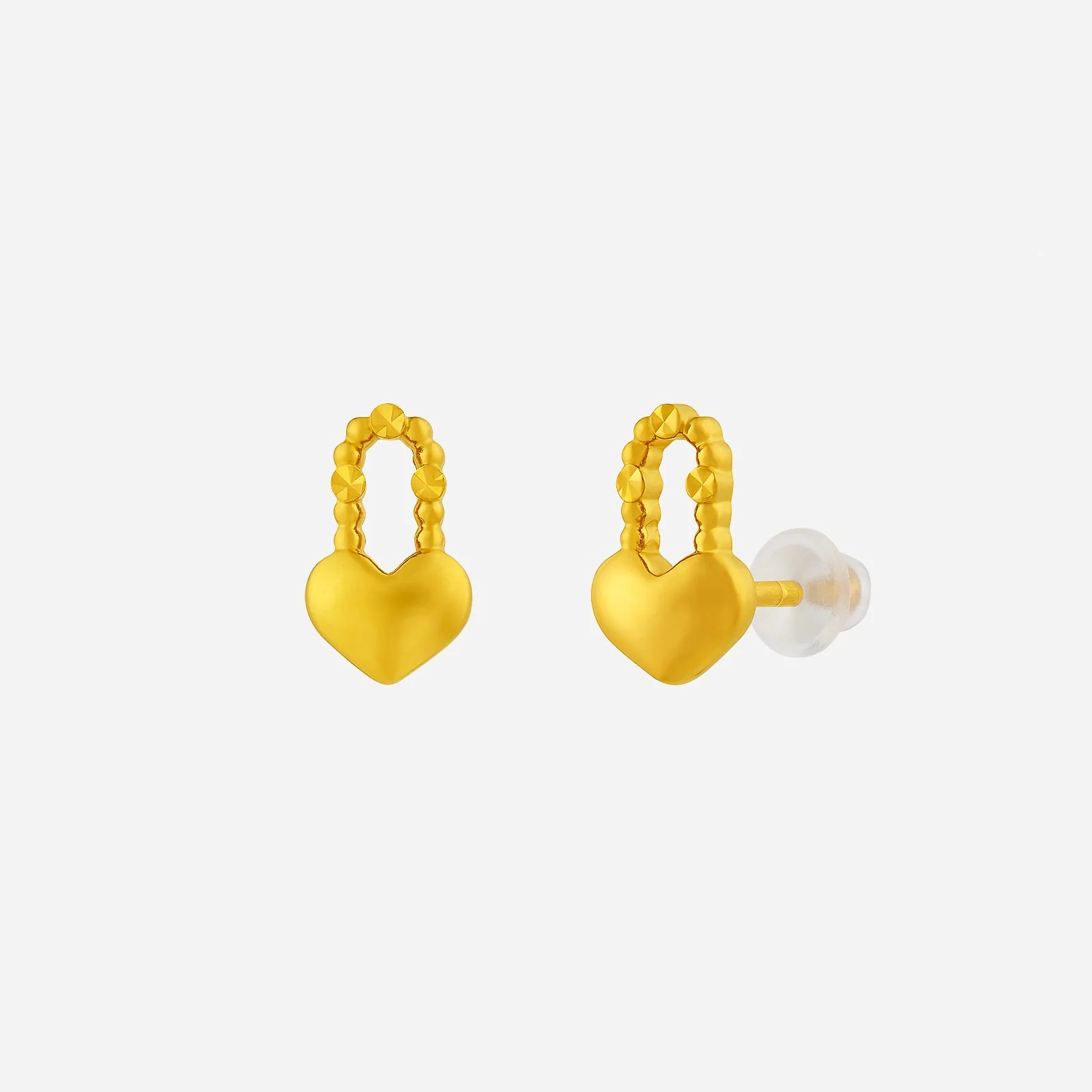 Love Lock Earrings in Yellow Gold (H999KEYL1495A)