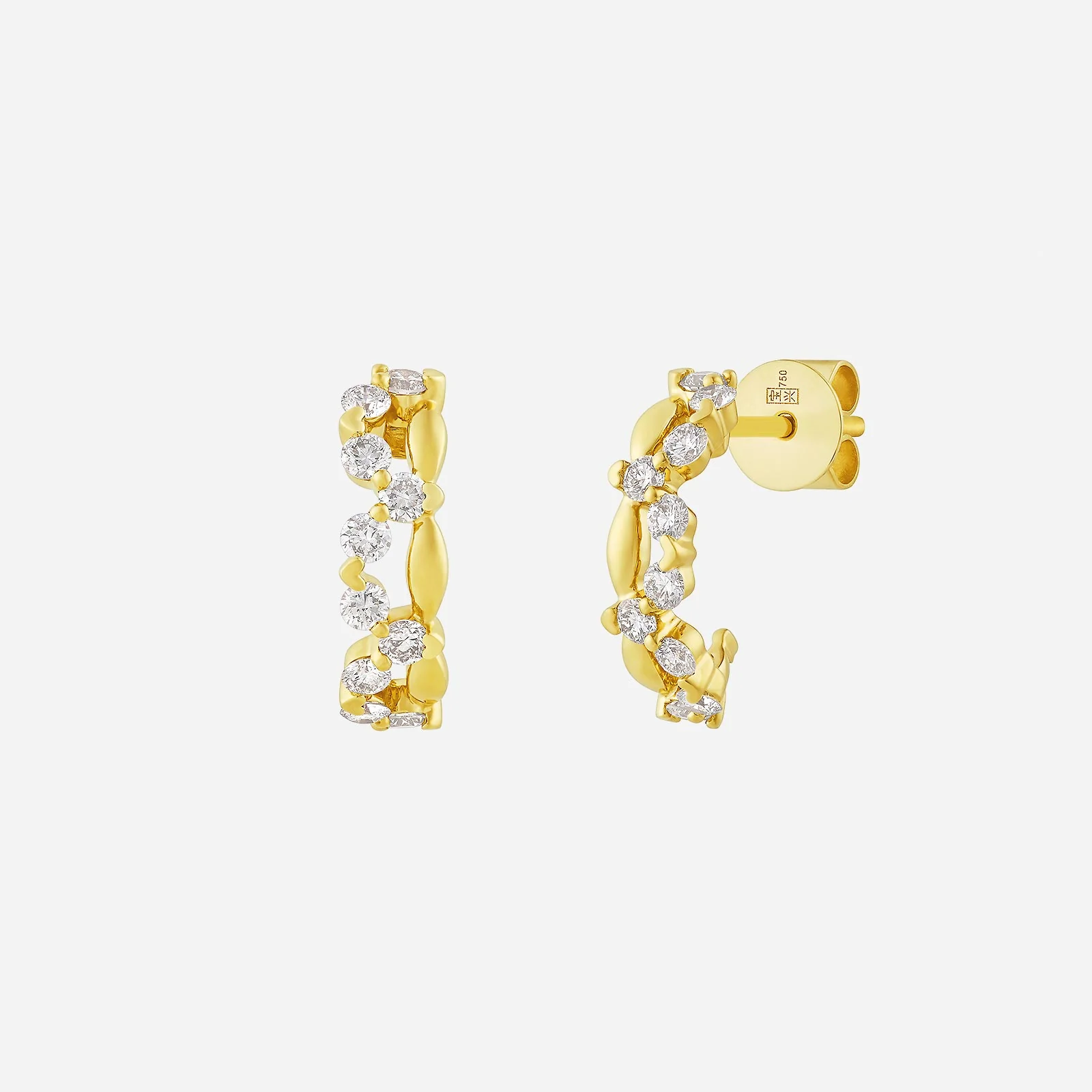 Lumière Bloom Diamond Earrings in Yellow Gold (HDIAGROUP256V1692A)