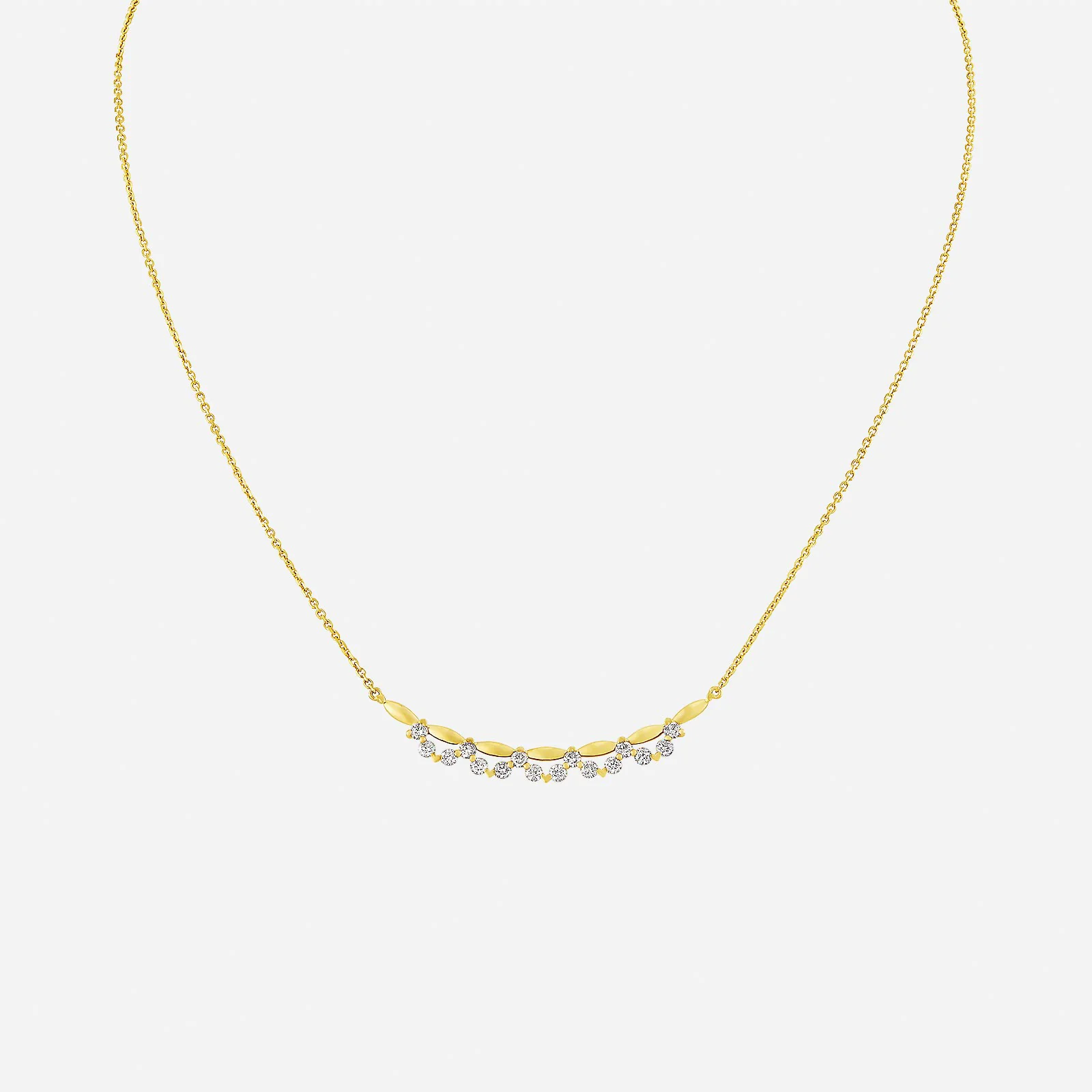 Lumière Bloom Diamond Necklace in Yellow Gold (FDIAGROUP256V0543A)