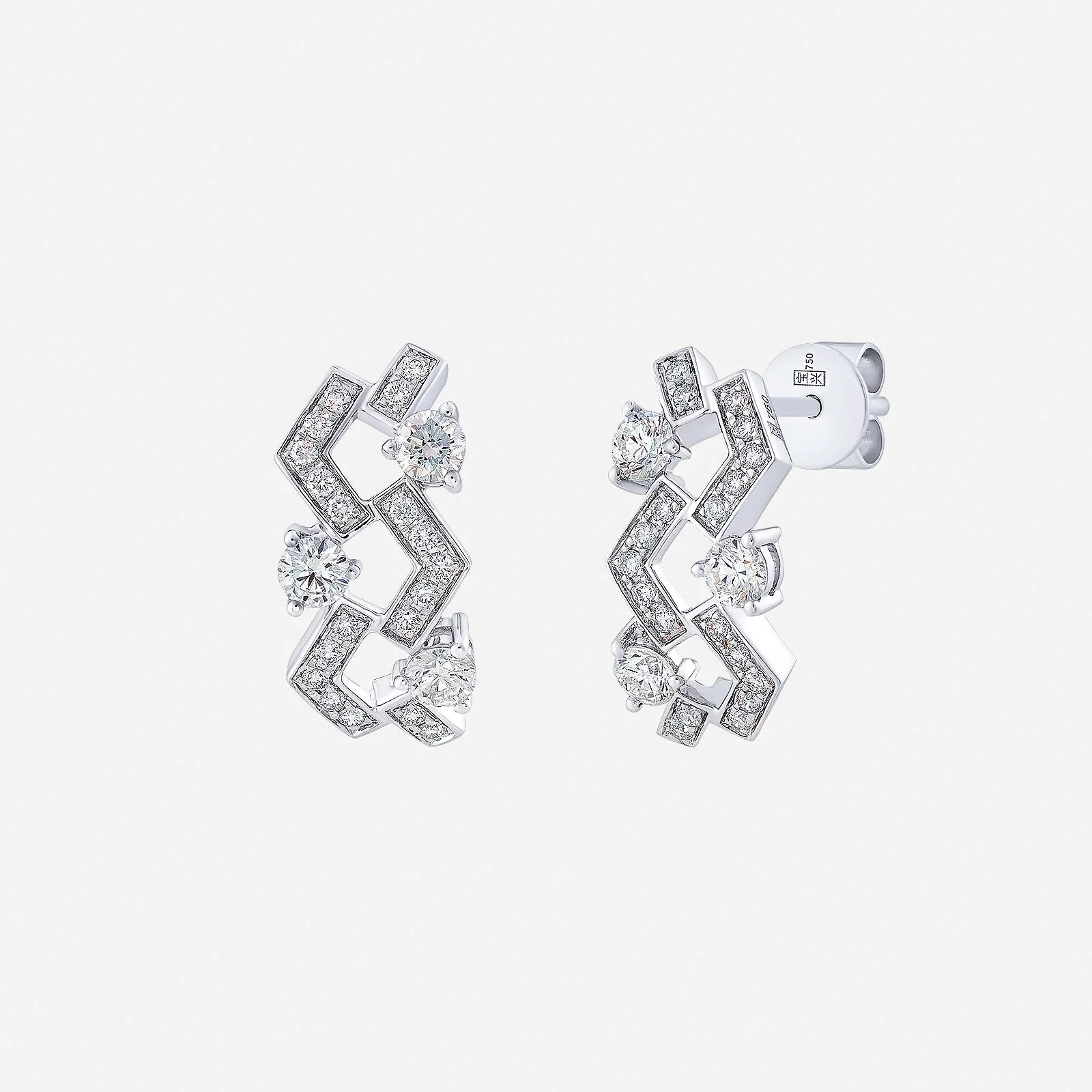 Luxe Symmetry Diamond Earrings in White Gold (HDIAGROUP254V1690A)