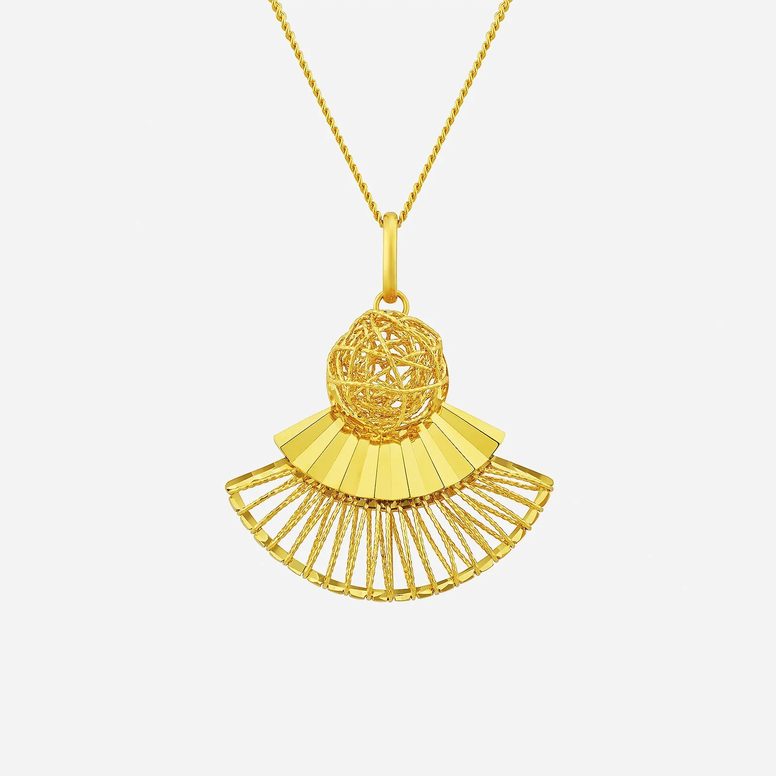 Mesh Fan Pendant in Yellow Gold (G22KGROUP148V1589A)