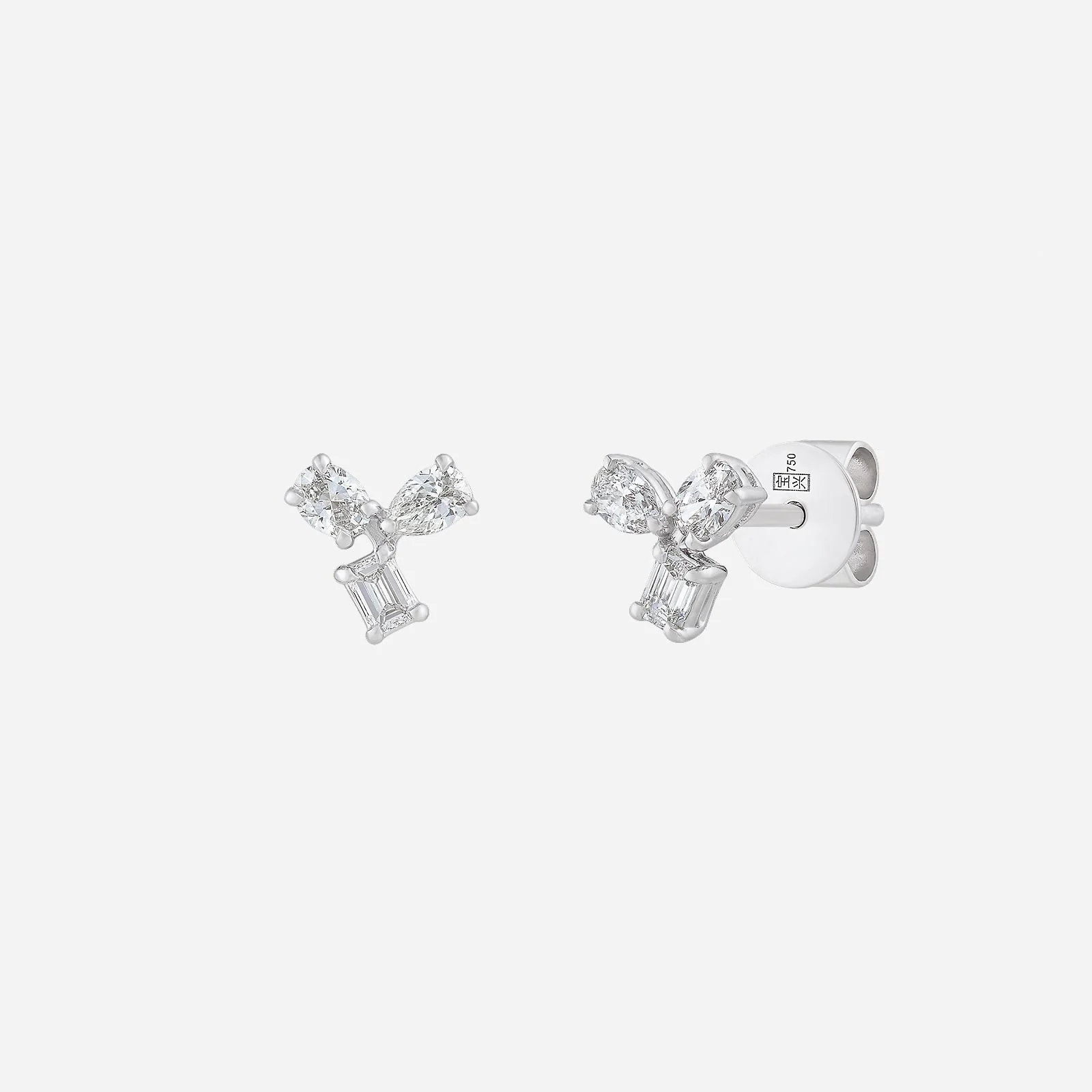 Mezcla Diamond Earrings in White Gold (HDIAFREESTYLE1512A)