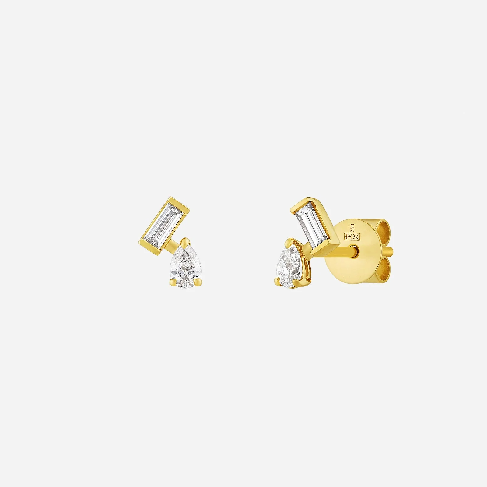Mezcla Diamond Earrings in Yellow Gold (HDIAFREESTYLE1513A)