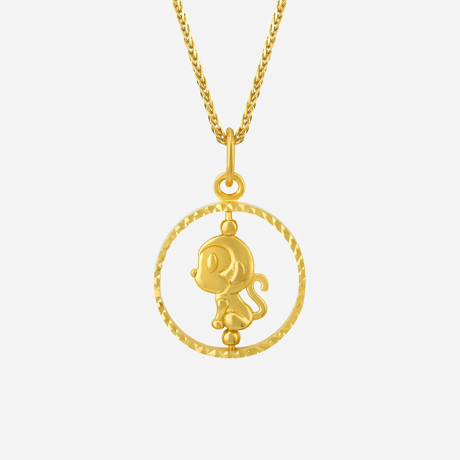 Monkey Pendant in Yellow Gold (G22KZODIAC173091212A)