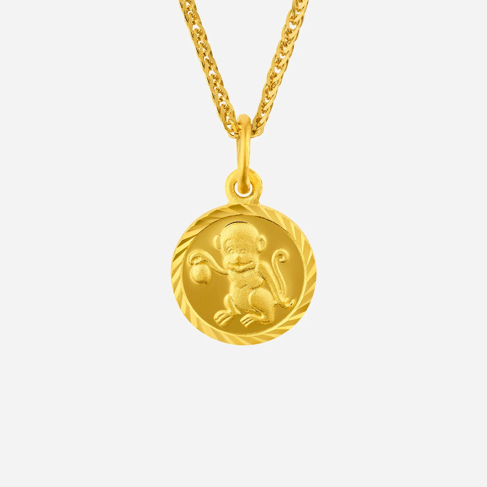 Monkey Pendant in Yellow Gold (G999ZODIAC176091321A)
