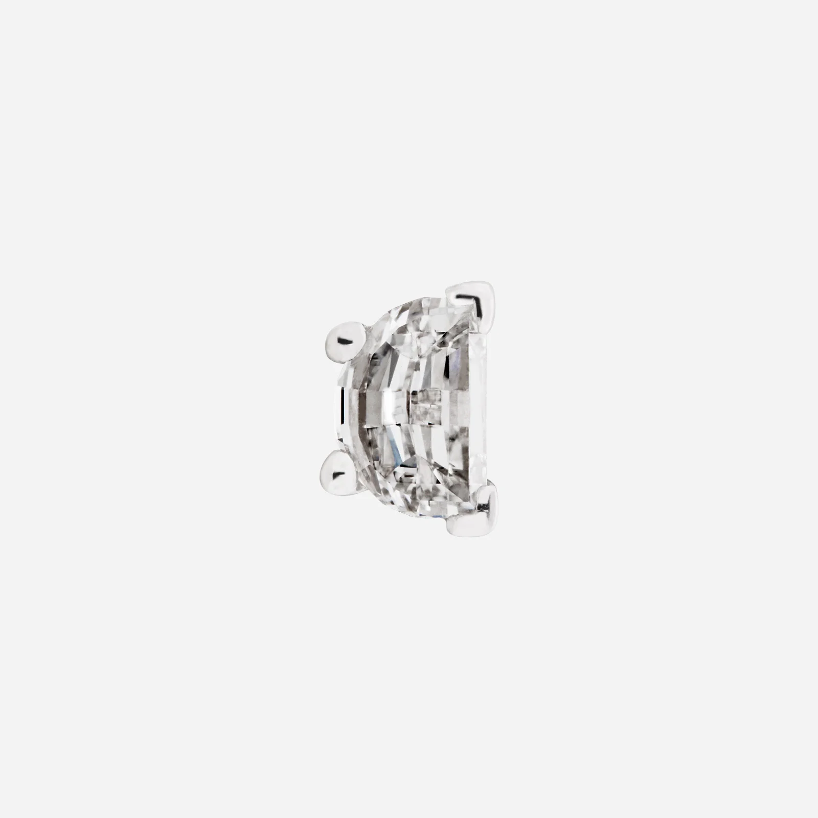 Moon Shape Diamond Earring in White Gold (HDIAFREESTYLE1069A)