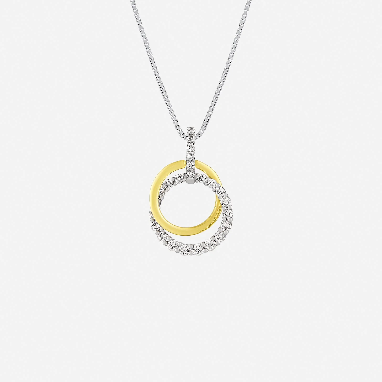 Moonlit Circle Diamond Pendant in White Yellow Gold (GDIASTYLE1782A)