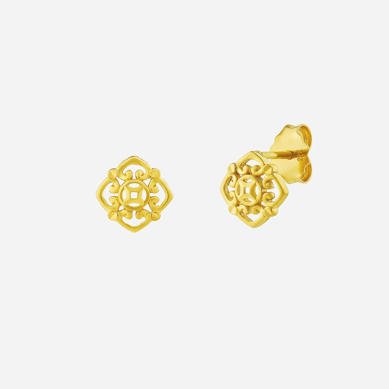 Motif Earrings in Yellow Gold (H22KSTYLE1402A)