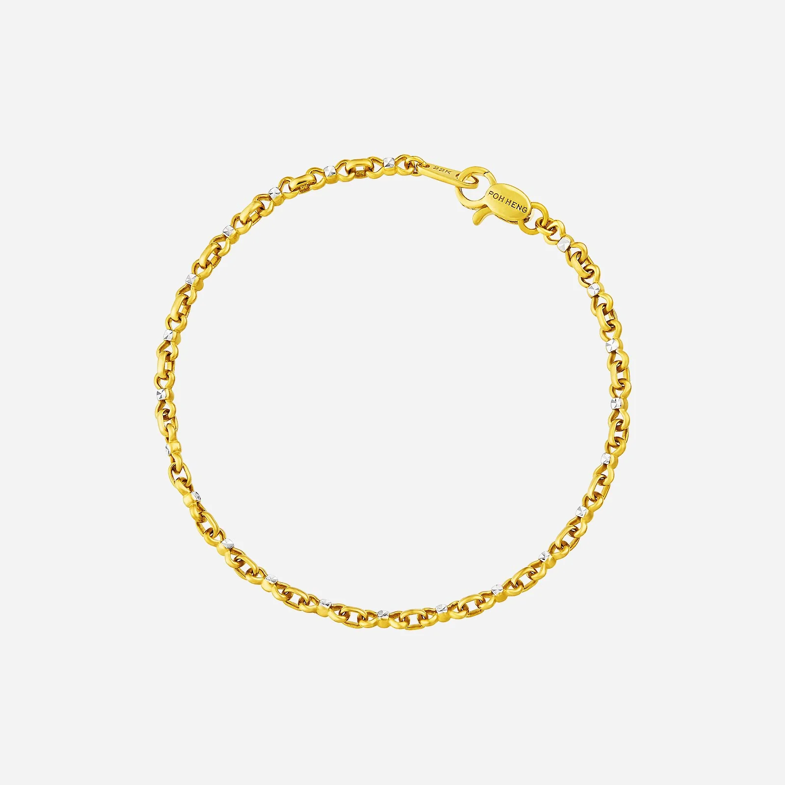 Nautical Link Bracelet in Yellow White Gold (E22KGROUP232V0672A)