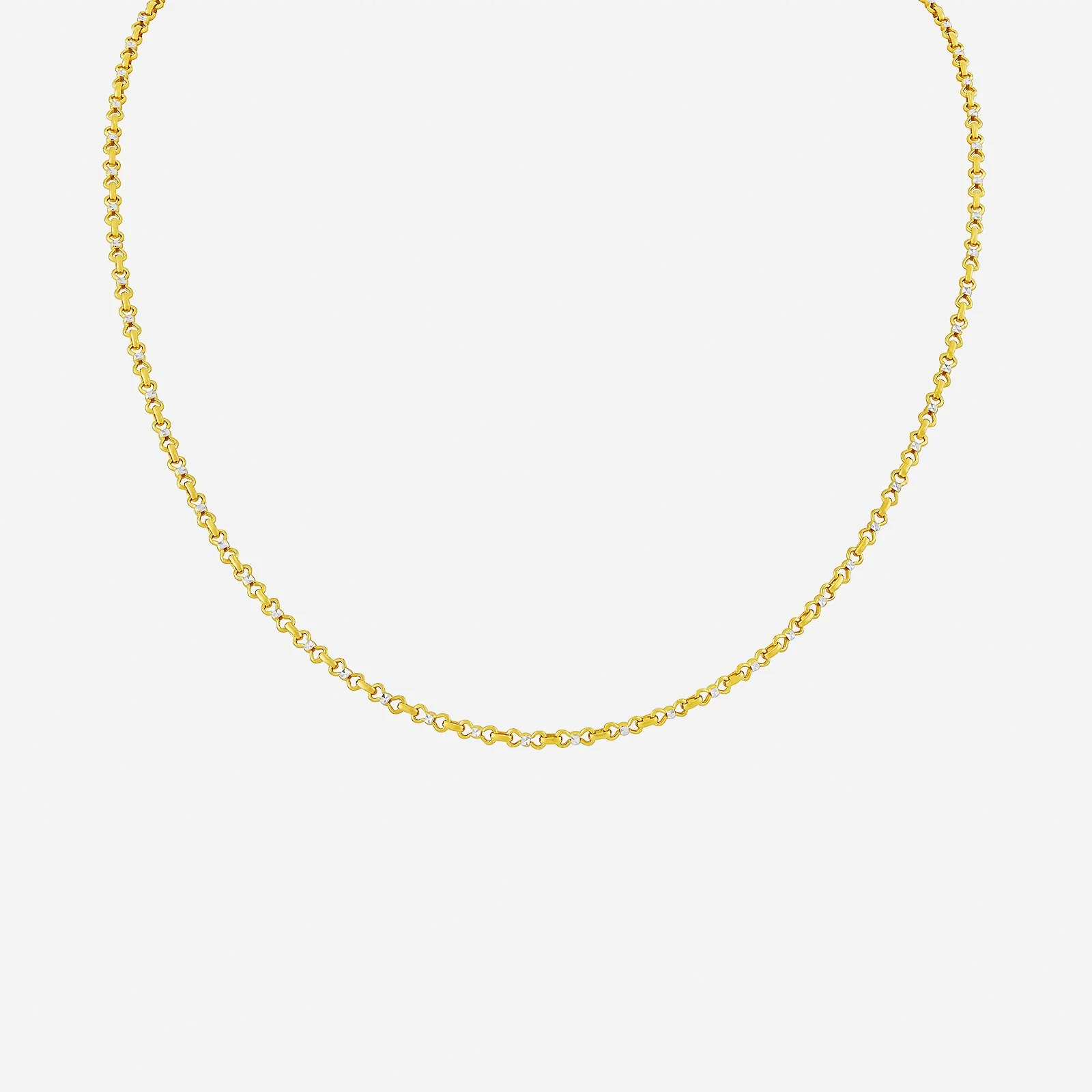 Nautical Link Necklace in Yellow White Gold (F22KGROUP232V0546A)