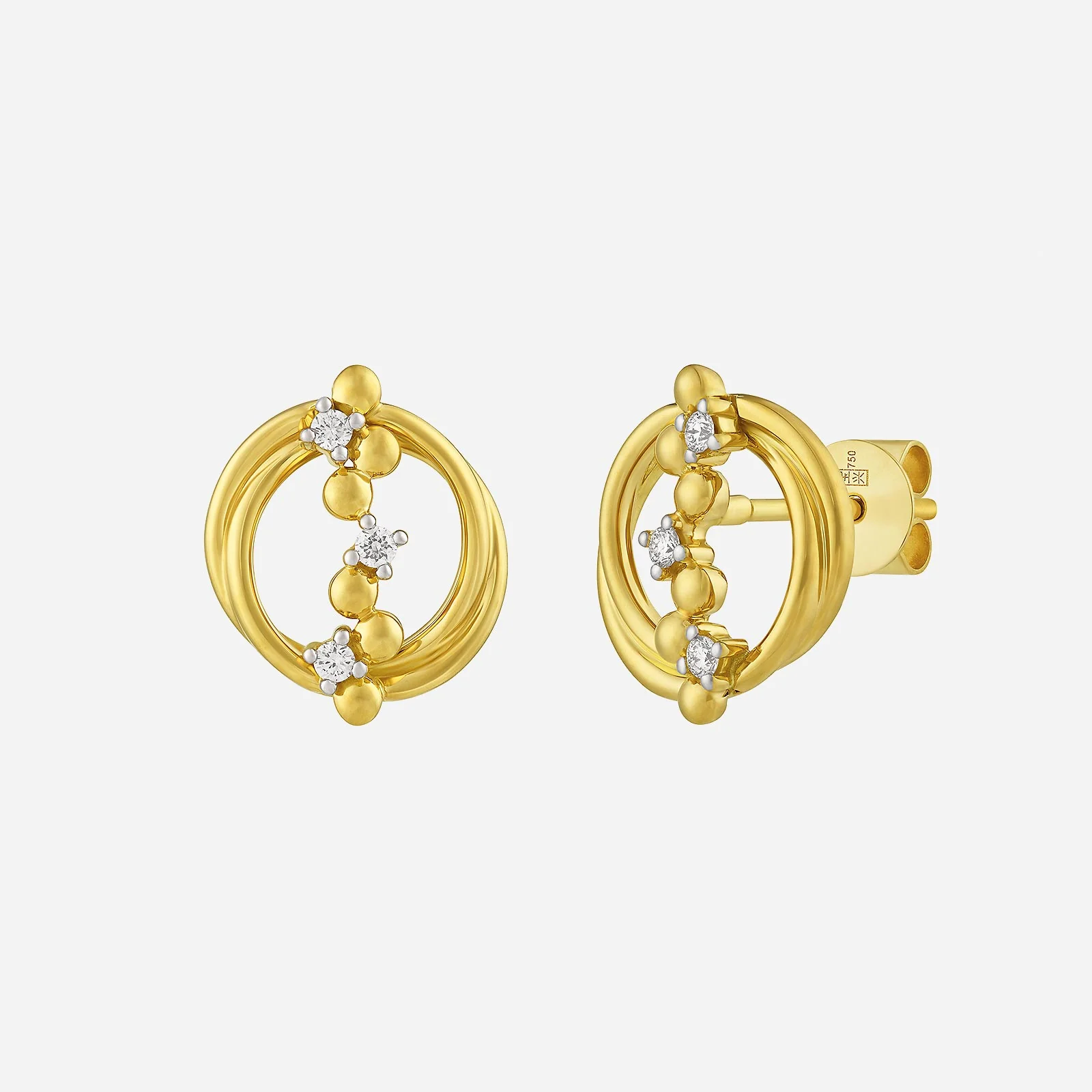 Orbit Diamond Earrings in Yellow White Gold (HDIASTYLE1595A)