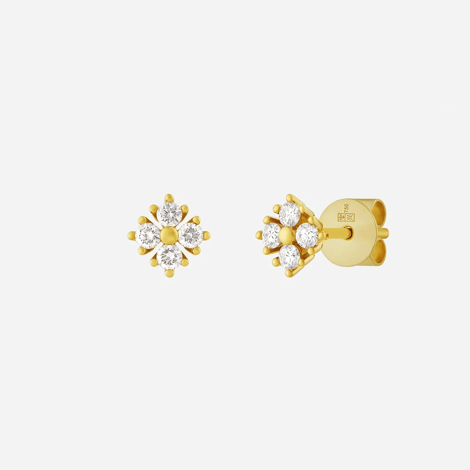 Osmanthus Diamond Earrings in Yellow Gold (HDIAGROUP218V1602A)