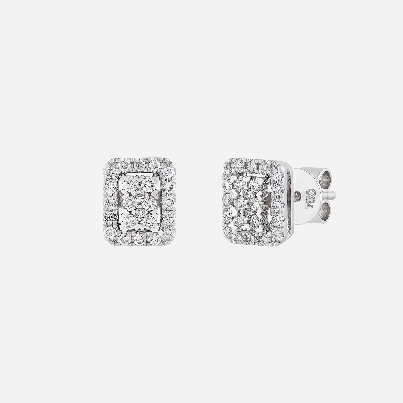 Ottagono Diamond Earrings in White Gold (HDIAGROUP187V1536A)
