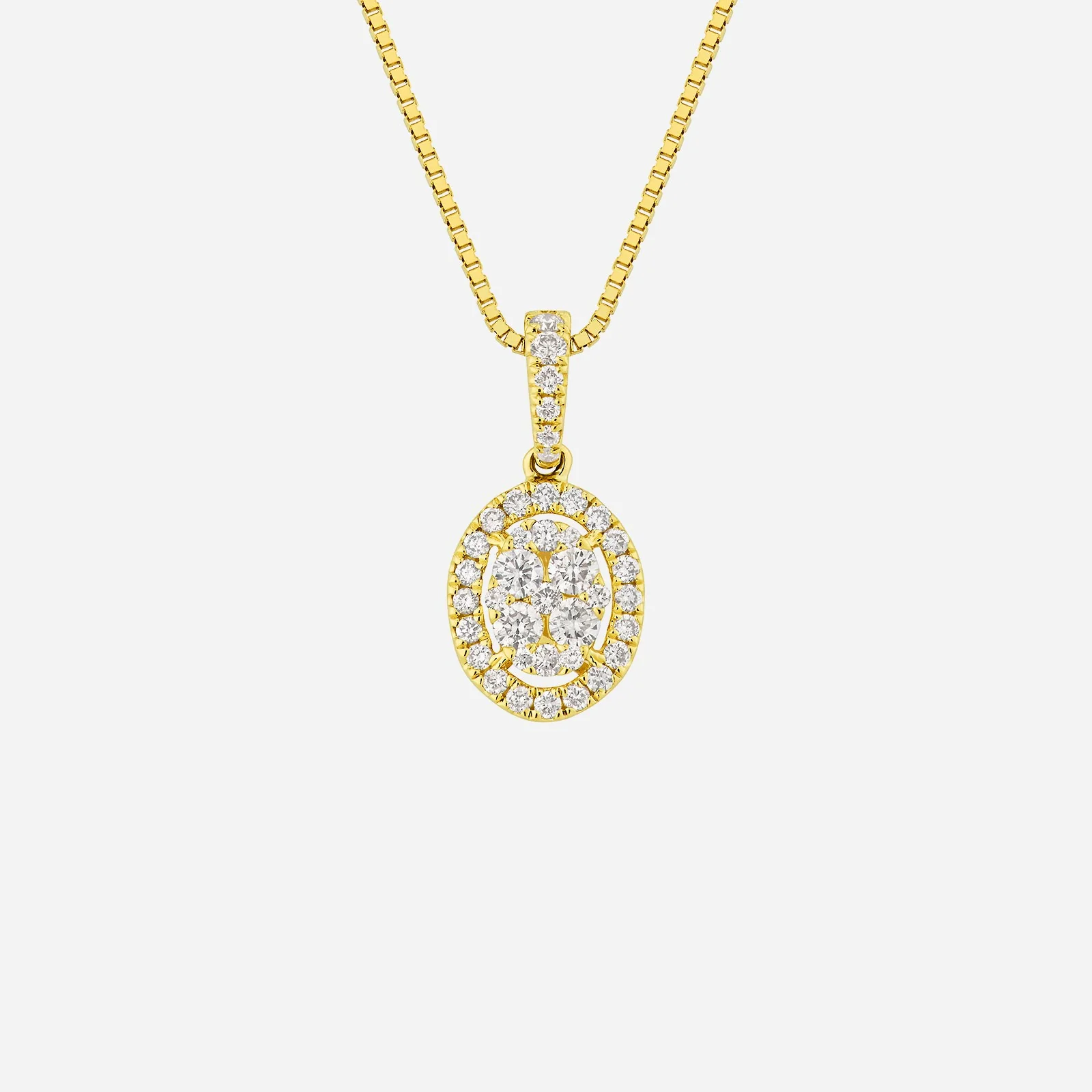 Oval Halo Diamond Pendant in Yellow Gold (GDIASTYLE1464A)