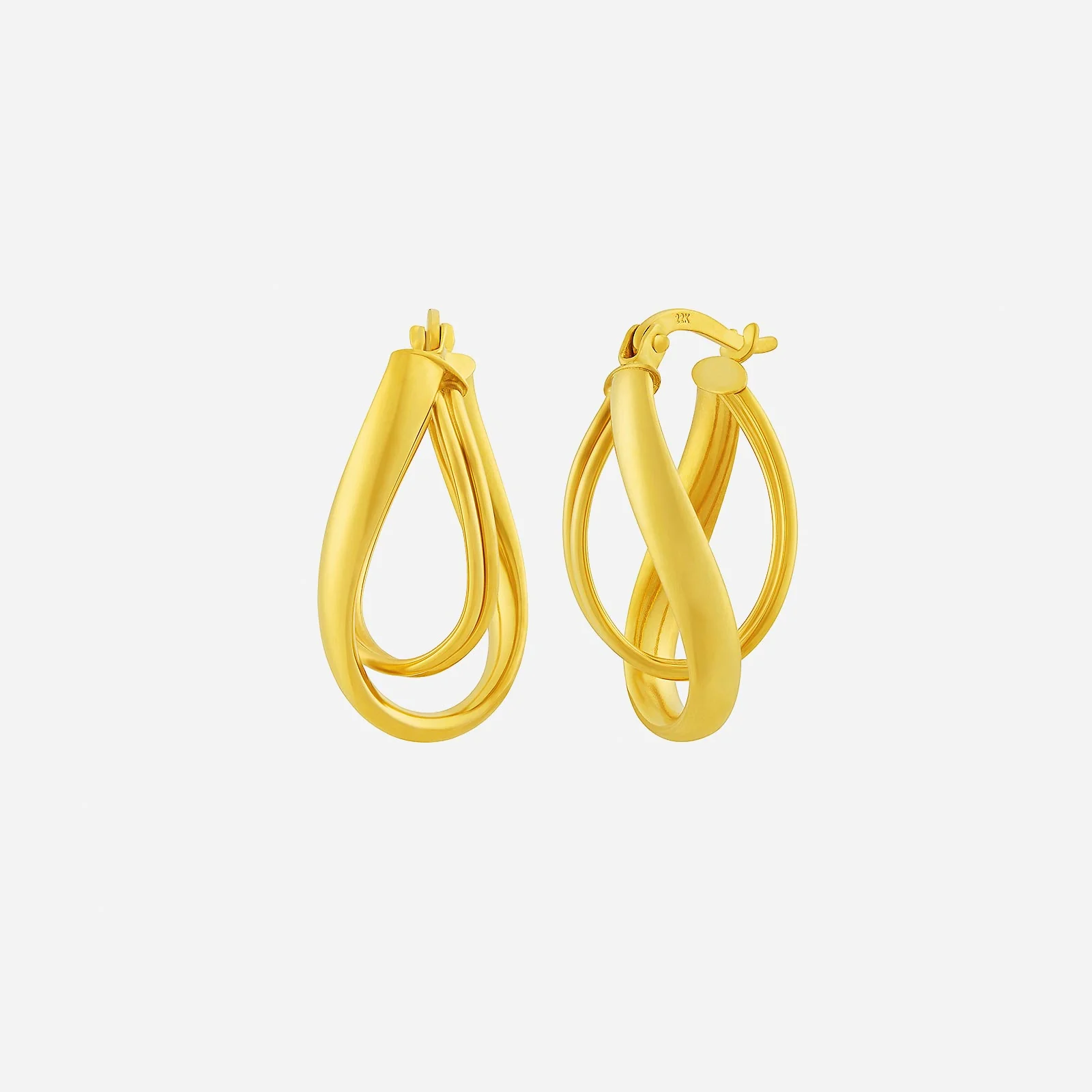 Oval Loop Huggie Earrings in Yellow Gold (H22KSTYLE1570A)
