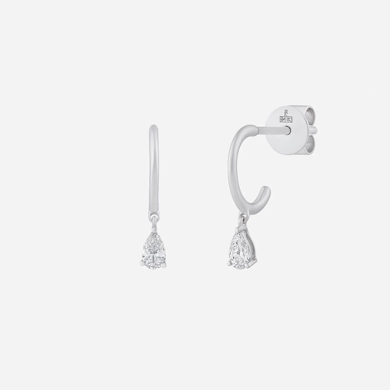 Pear Drop Diamond Earrings in White Gold (HDIAFREESTYLE1520A)