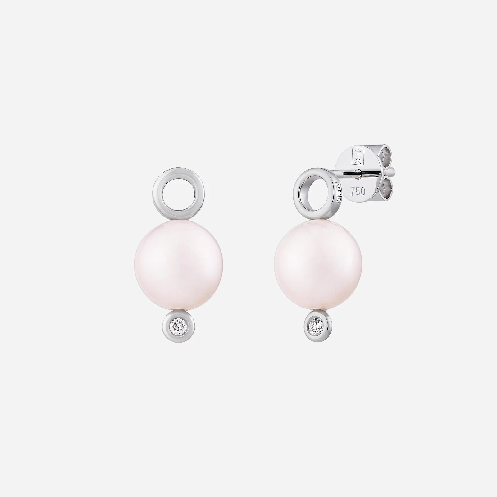 Pearl Earrings with Diamond in White Gold (HPRLGROUP126V1326A)