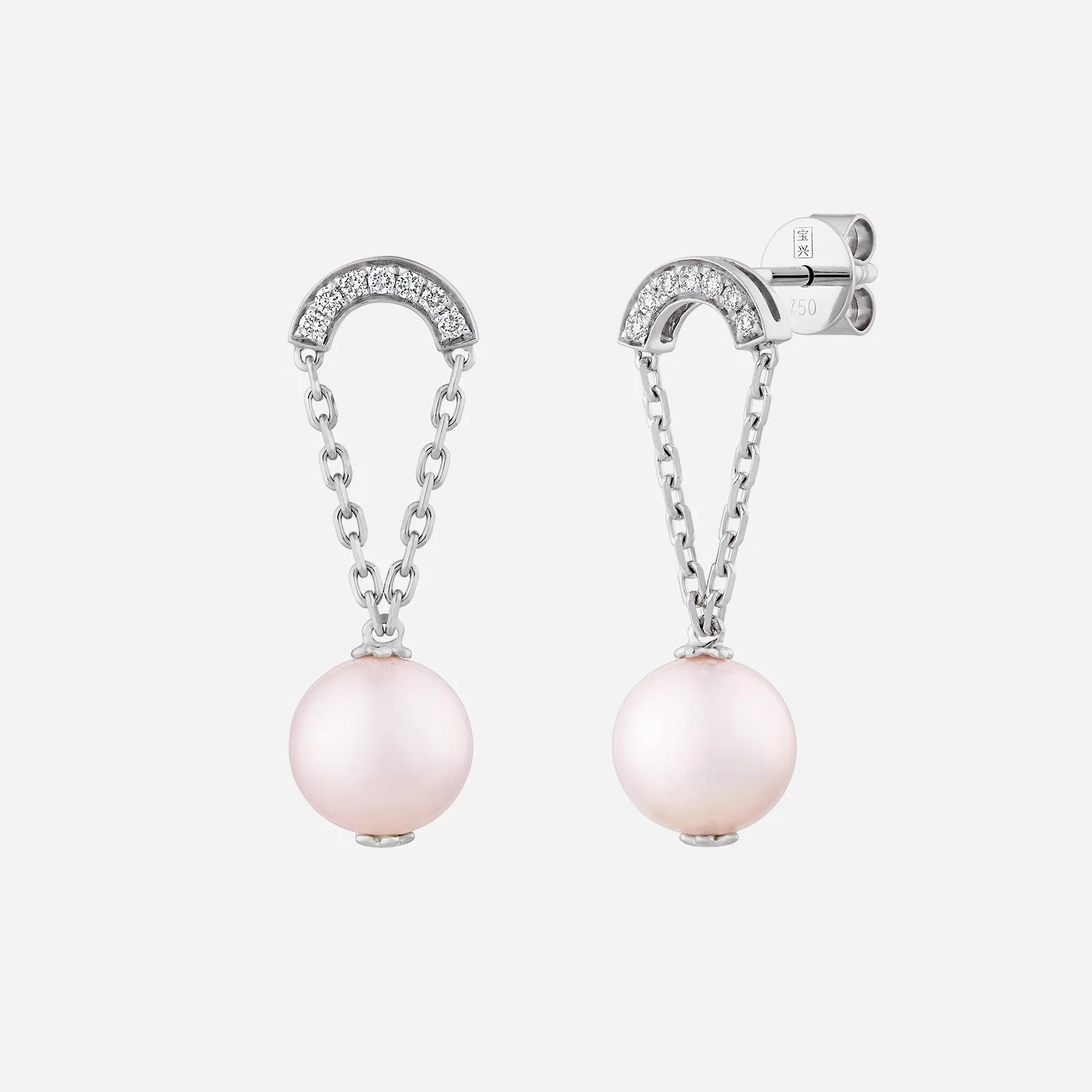Pearl Earrings with Diamond in White Gold (HPRLGROUP127V1327A)