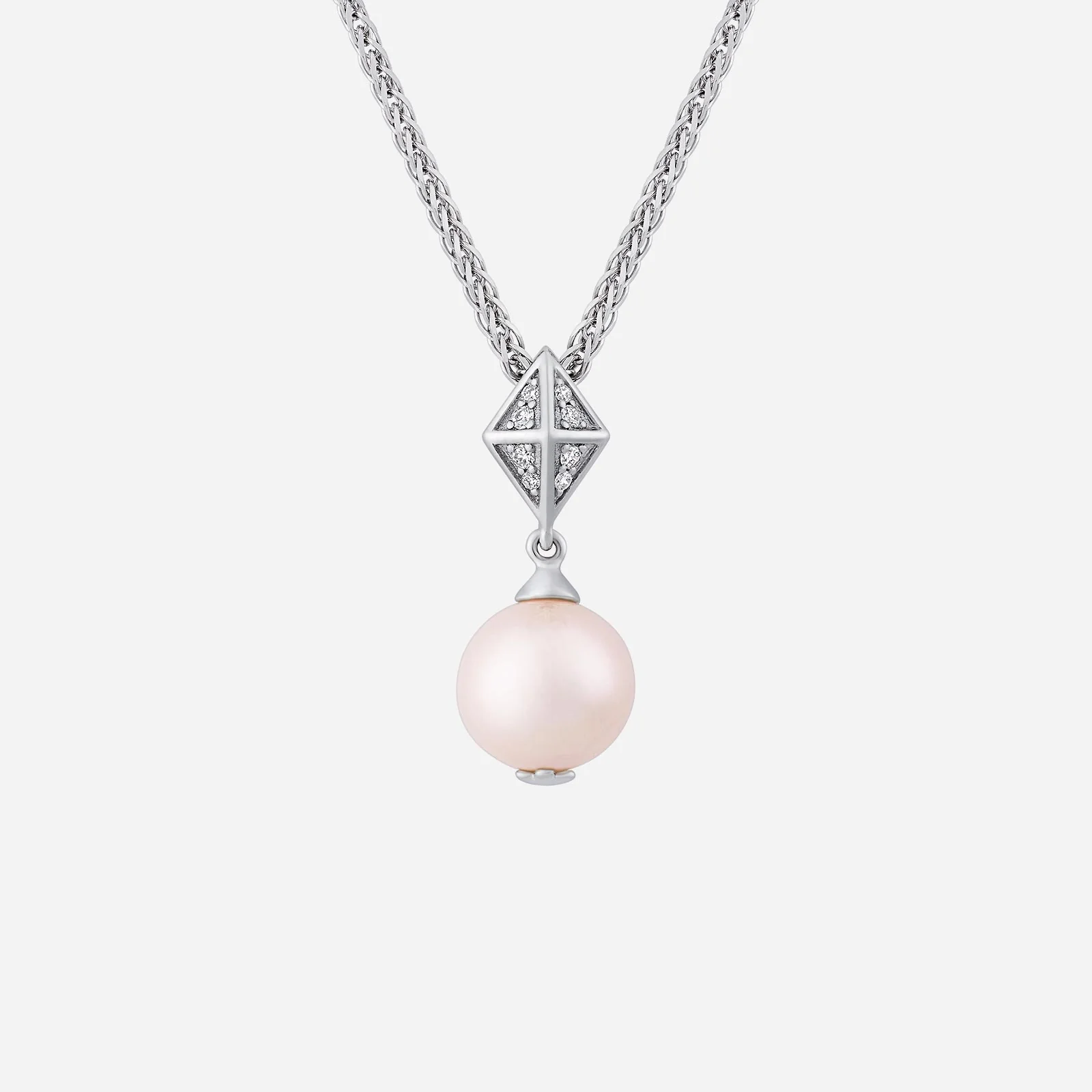Pearl Pendant with Diamond in White Gold (GPRLGROUP124V1480A)