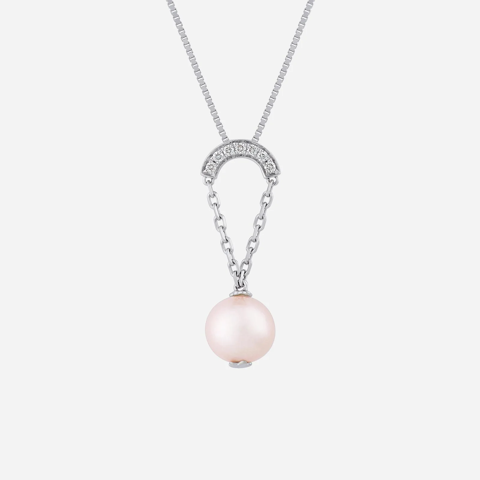 Pearl Pendant with Diamond in White Gold (GPRLGROUP127V1483A)