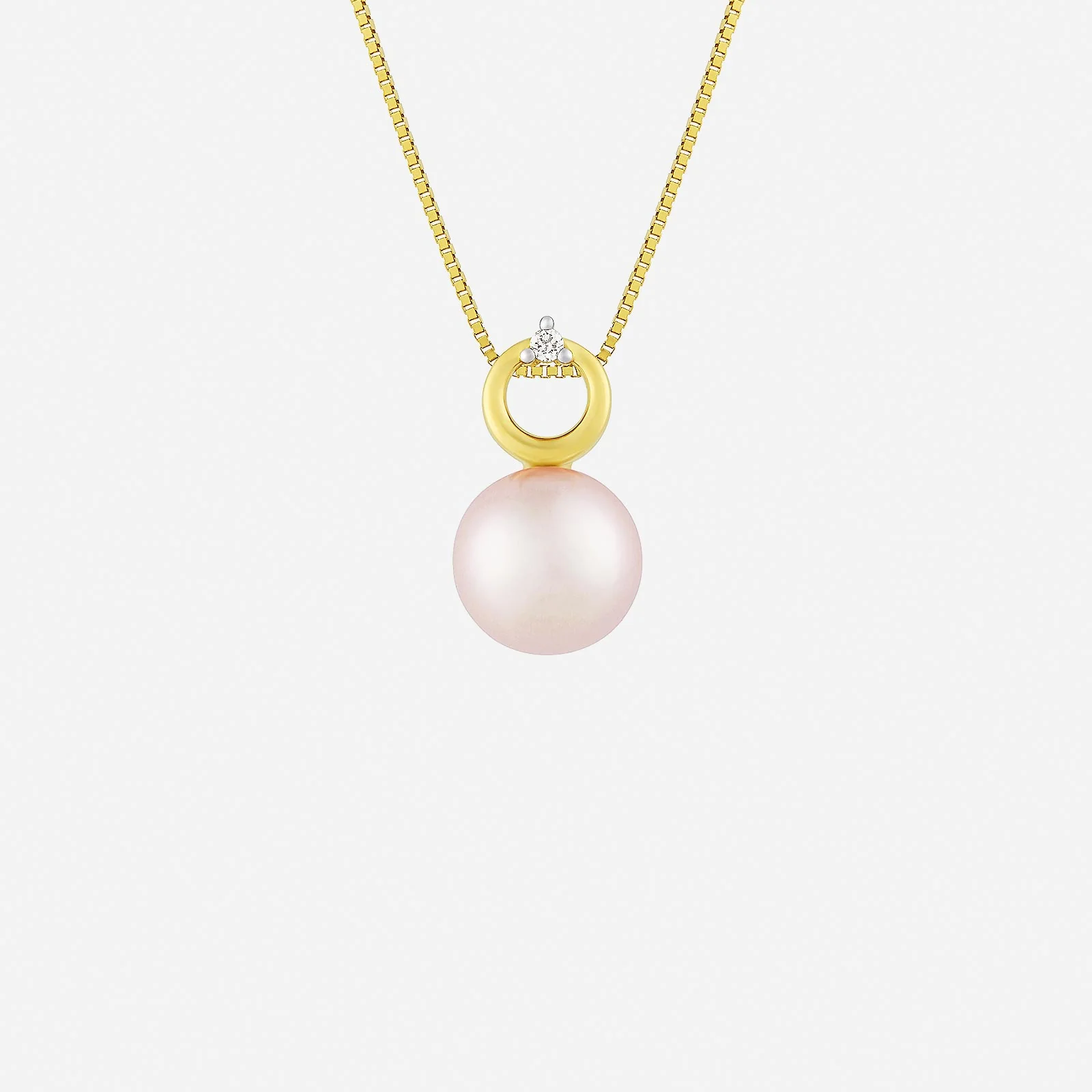 Pearl Pendant with Diamond in Yellow White Gold (GPRLGROUP202V1749A)