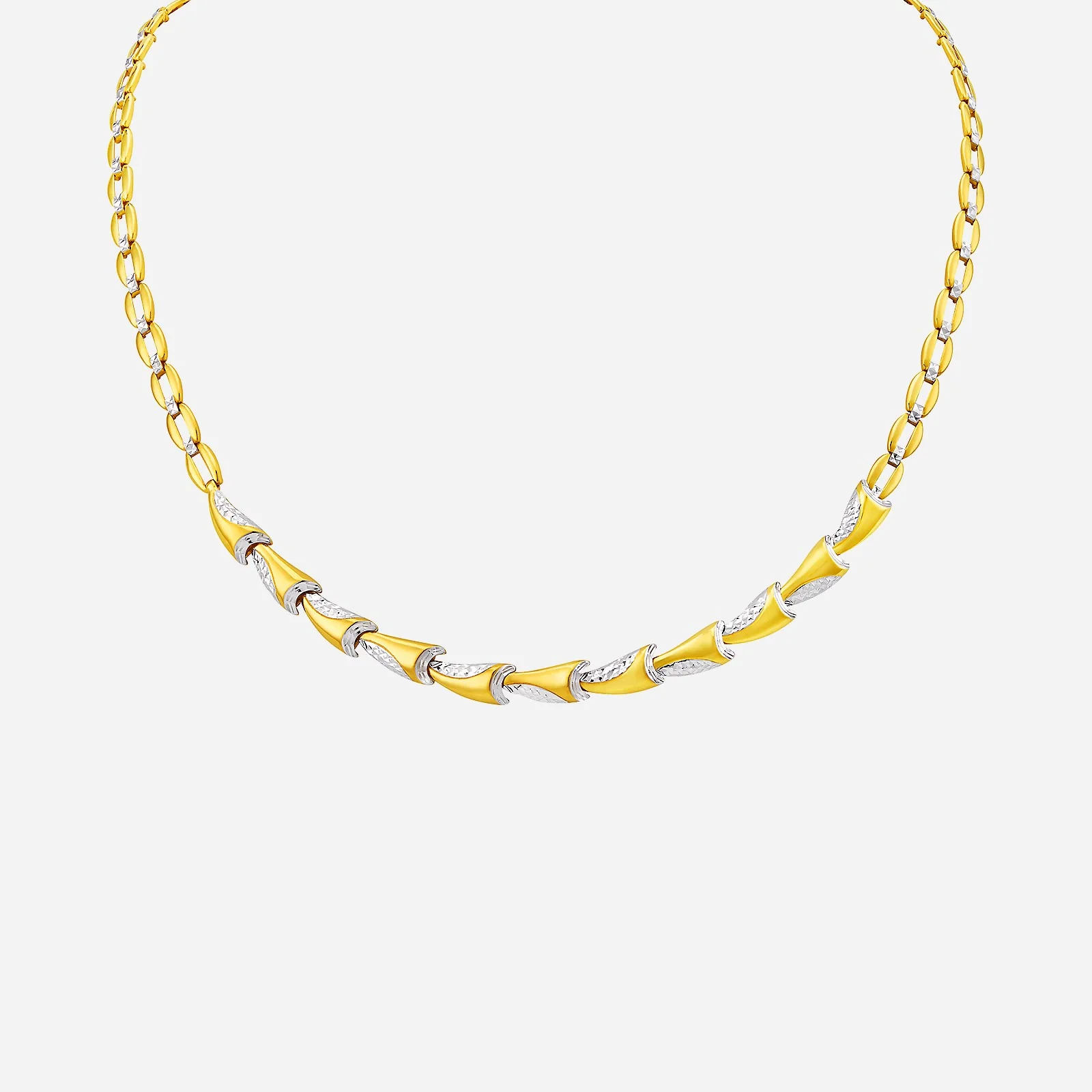 Perpetual Affection Necklace in Yellow White Gold (F22KGROUP145V0466A)