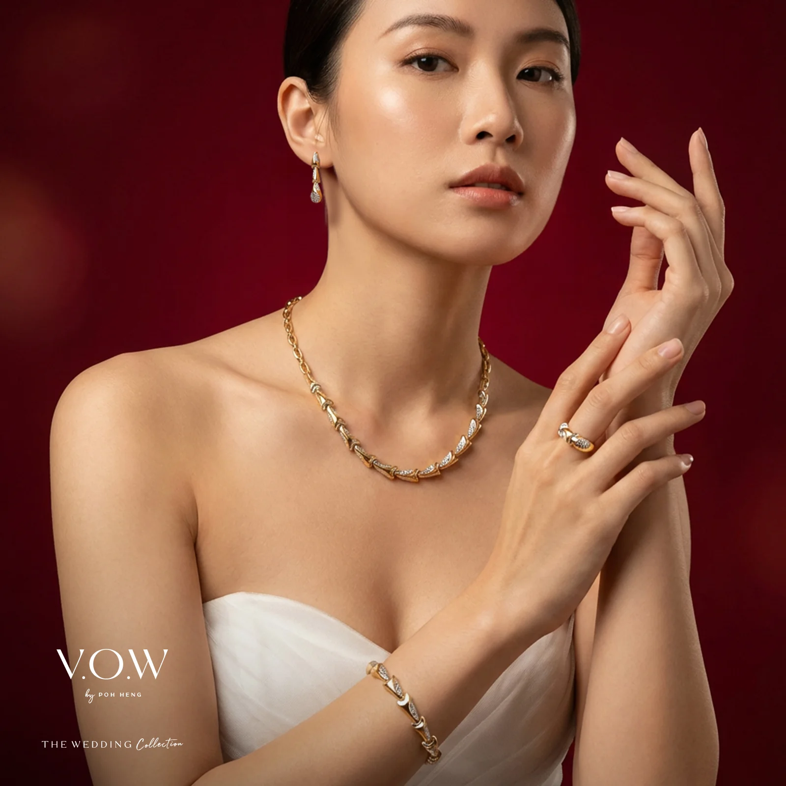 Perpetual Affection Necklace in Yellow White Gold (F22KGROUP145V0466A) - Image 3