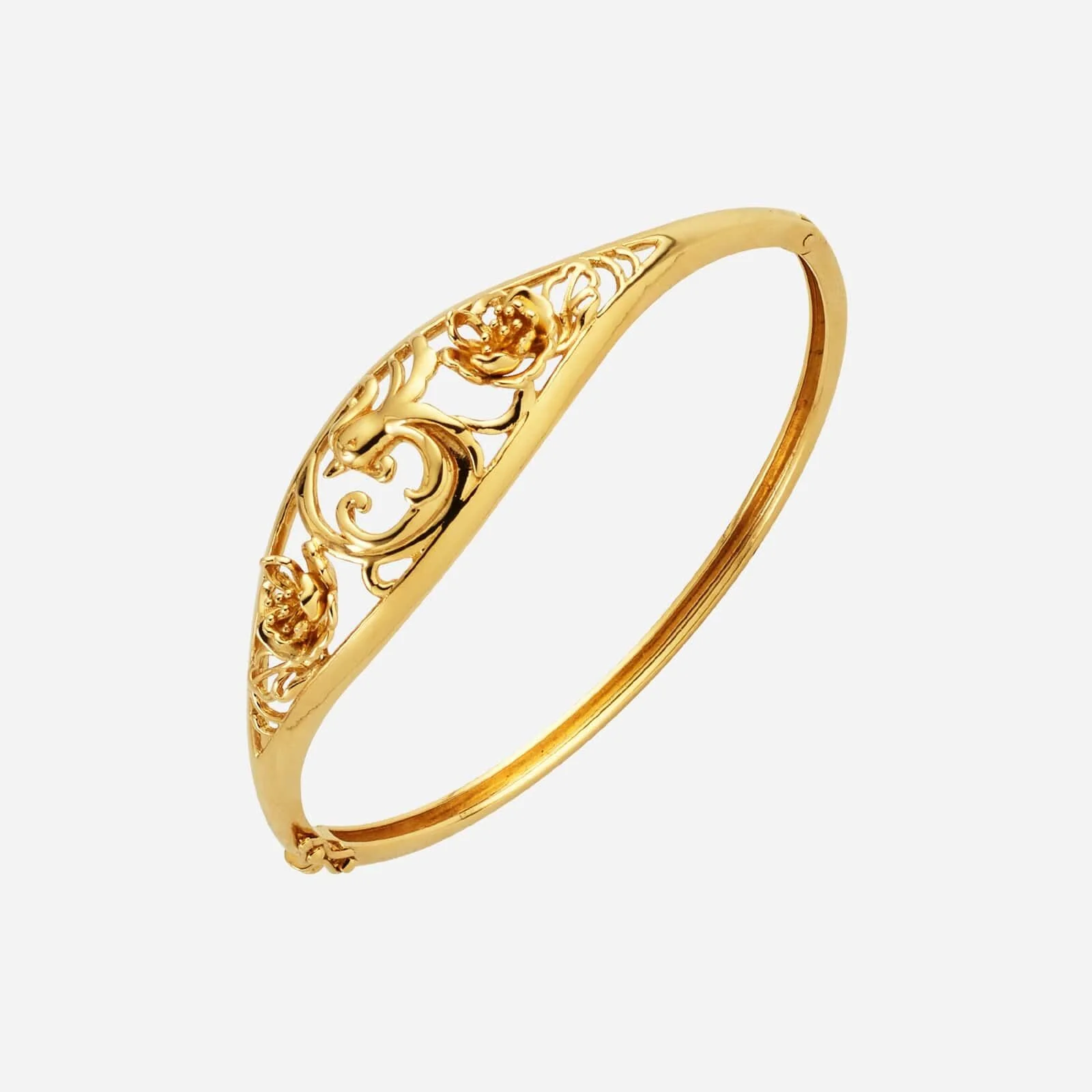 Phoenix Peony Duet Bangle in Yellow Gold (D22KGROUP084V0246A)