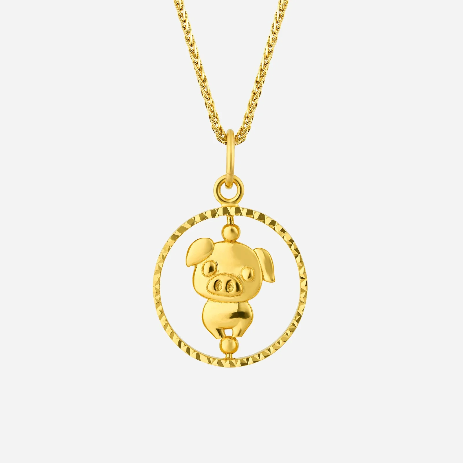 Pig Pendant in Yellow Gold (G22KZODIAC173121215A)
