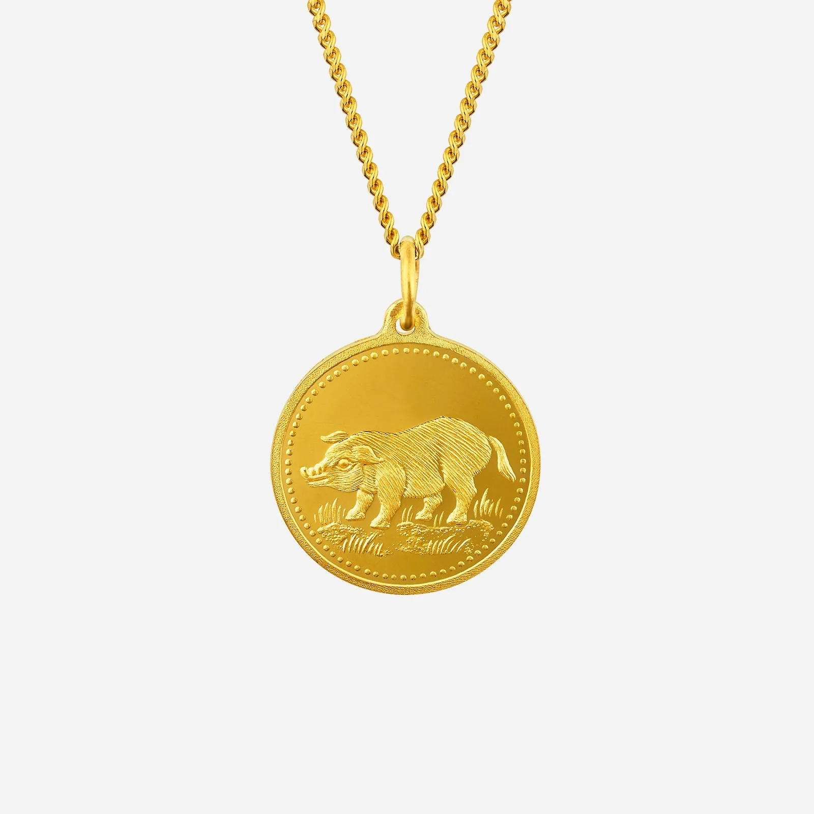 Pig Pendant in Yellow Gold (G999ZODIAC177121350A)