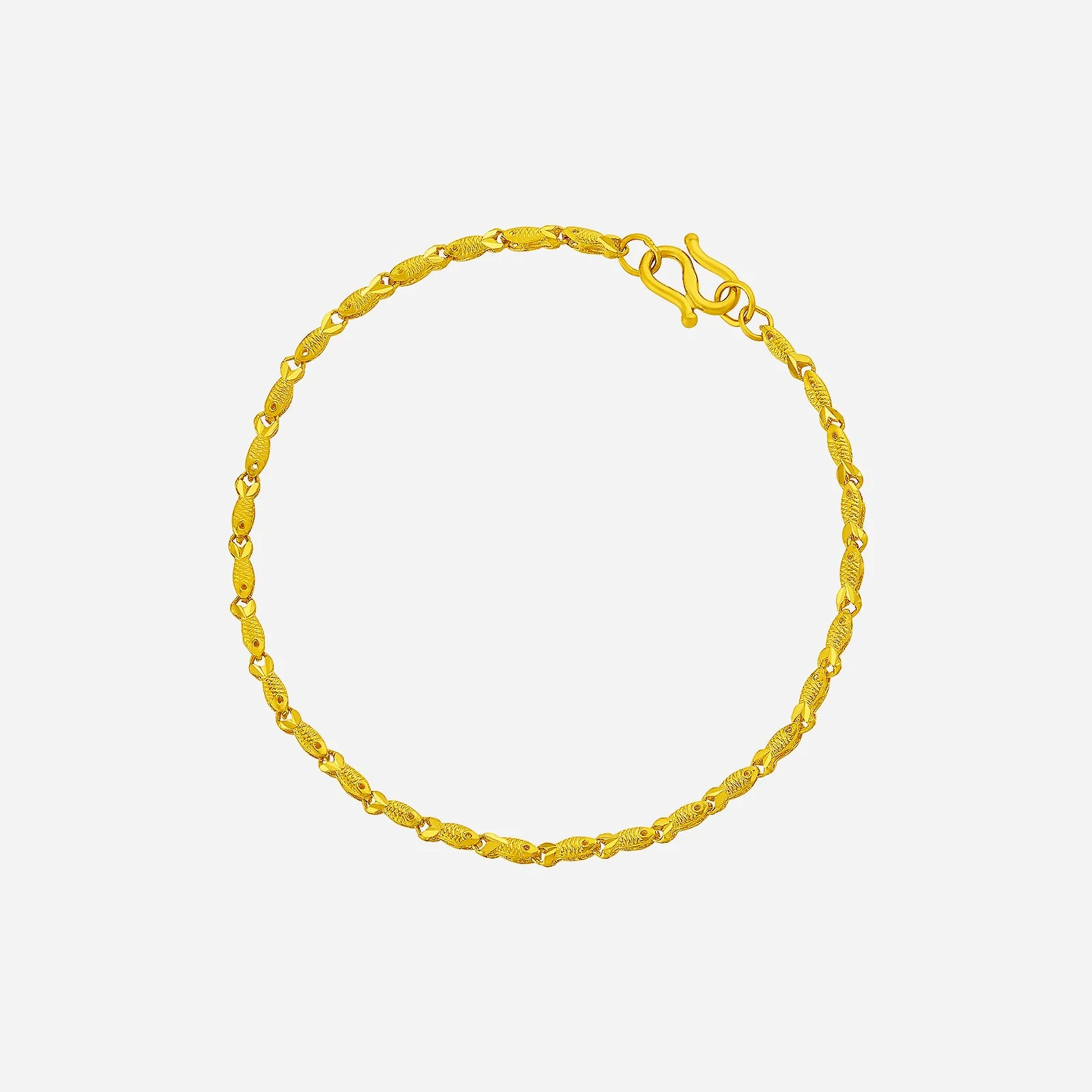 Pisces Link Chain Bracelet in Yellow Gold (E999GROUP160V0557A)