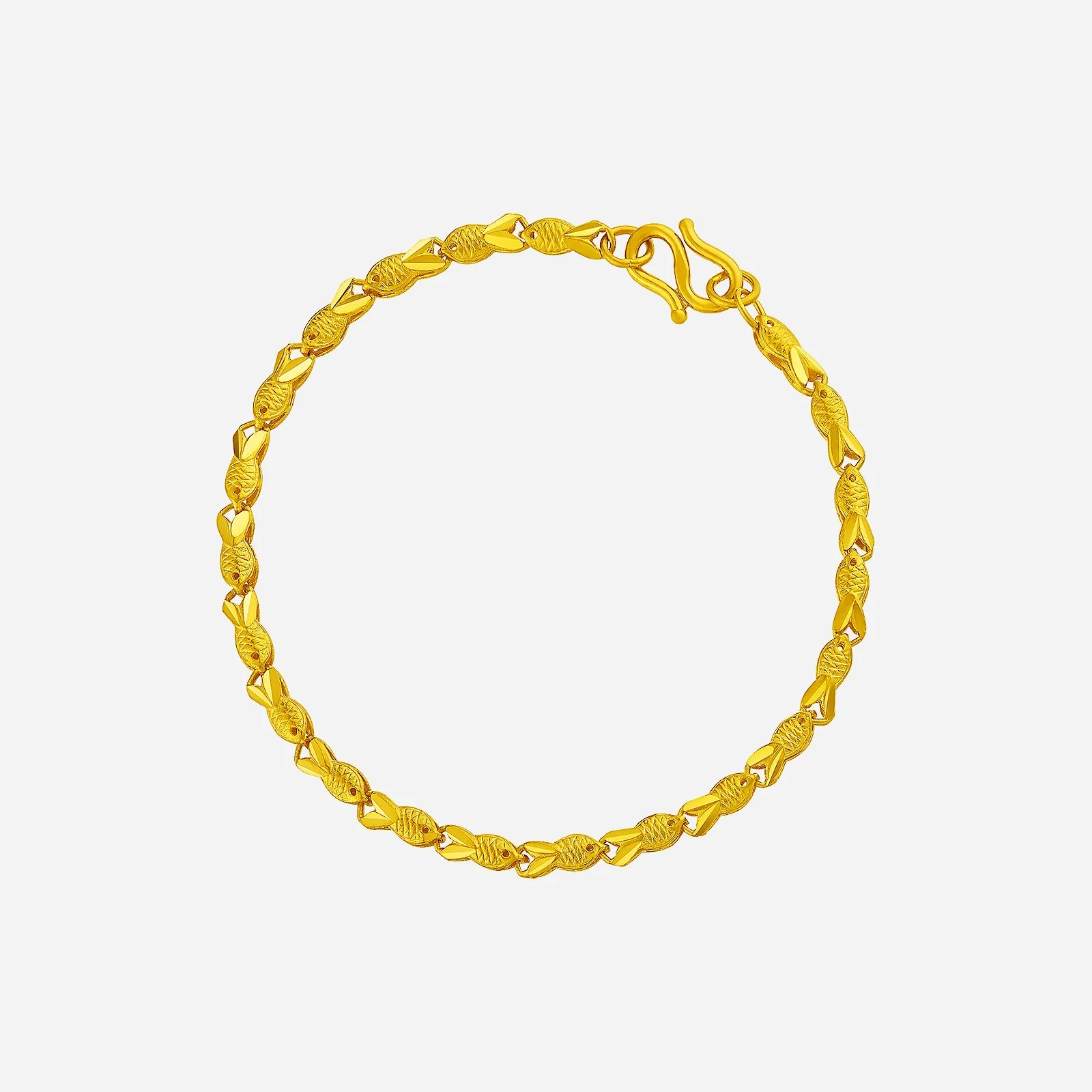 Pisces Link Chain Bracelet in Yellow Gold (E999GROUP162V0559A)