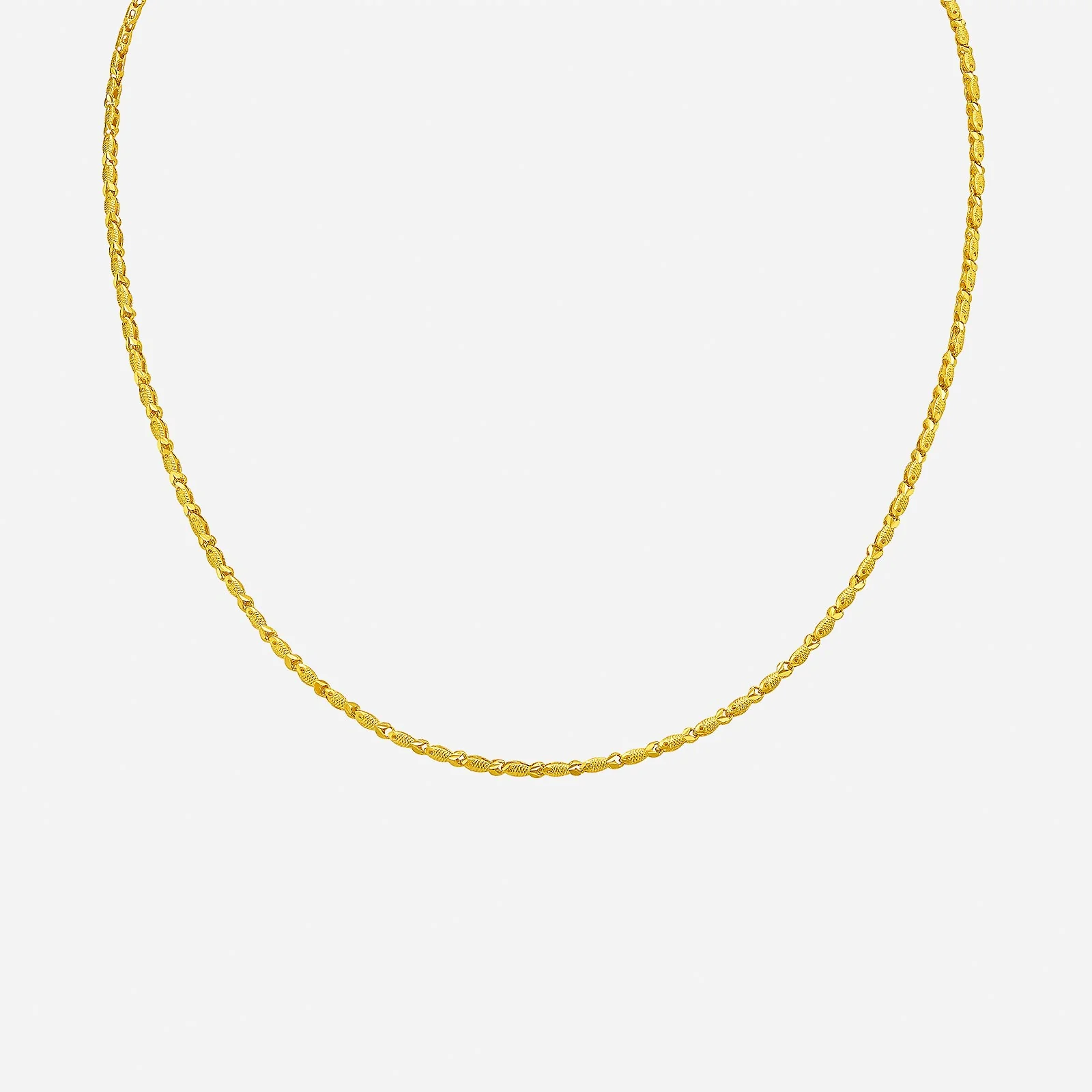 Pisces Link Chain Necklace in Yellow Gold (F999GROUP160V0478A)