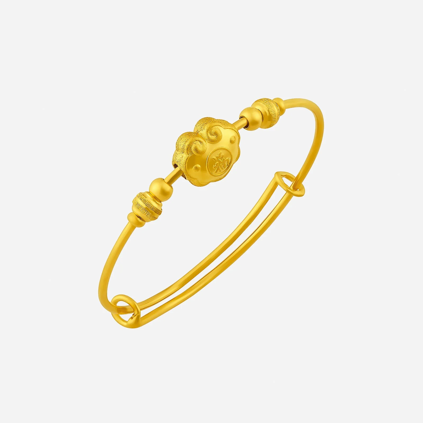 Prosperity Lock Baby Bangle in Yellow Gold (D999STYLE0296A)