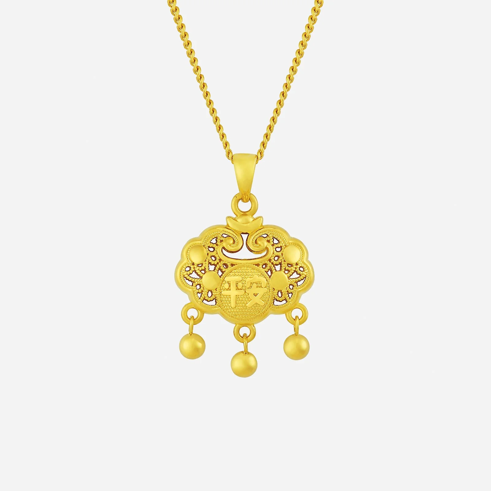 Prosperity Lock Pendant in Yellow Gold (G22KSTYLE1581A)