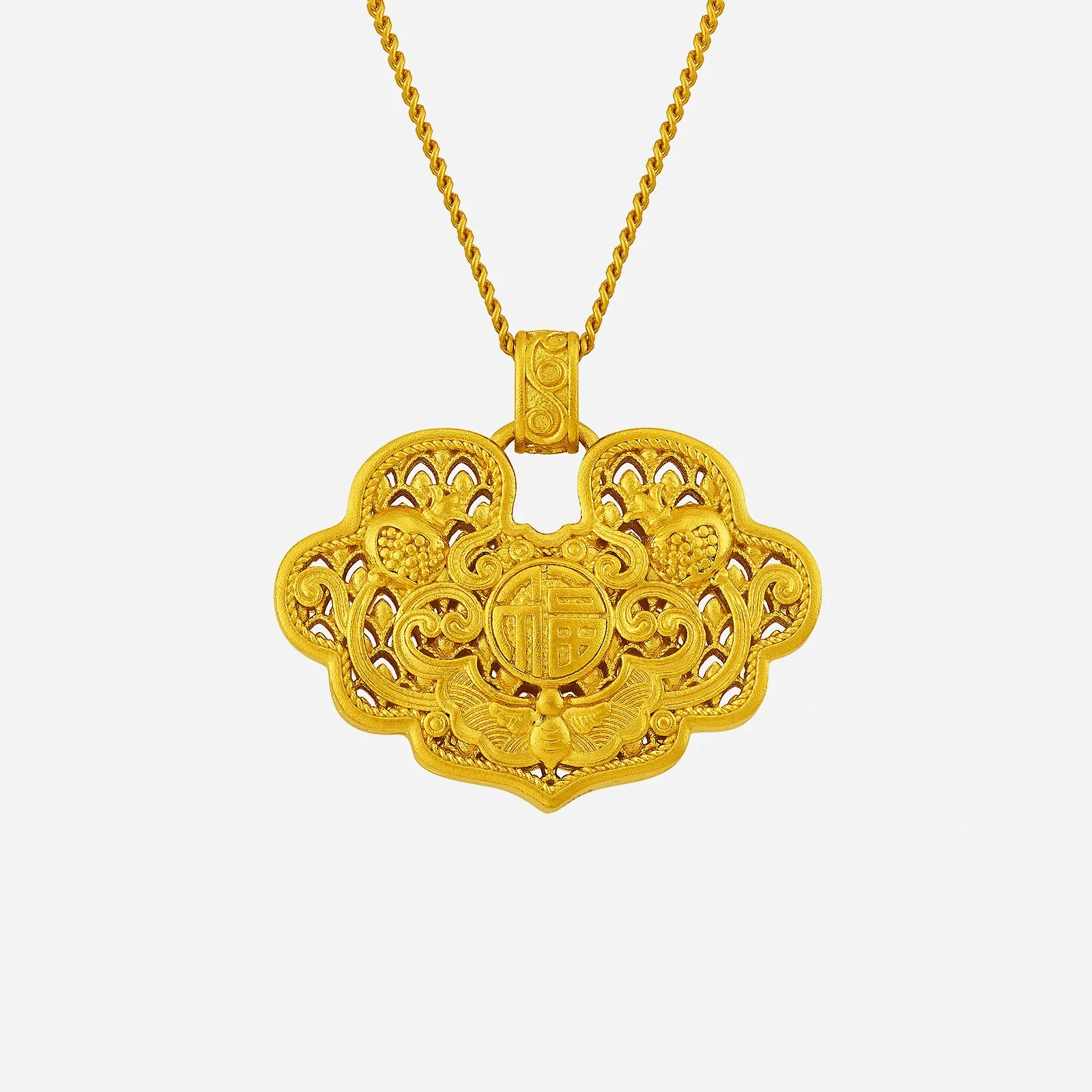 Prosperity Lock Pendant in Yellow Gold (G999STYLE1553A)