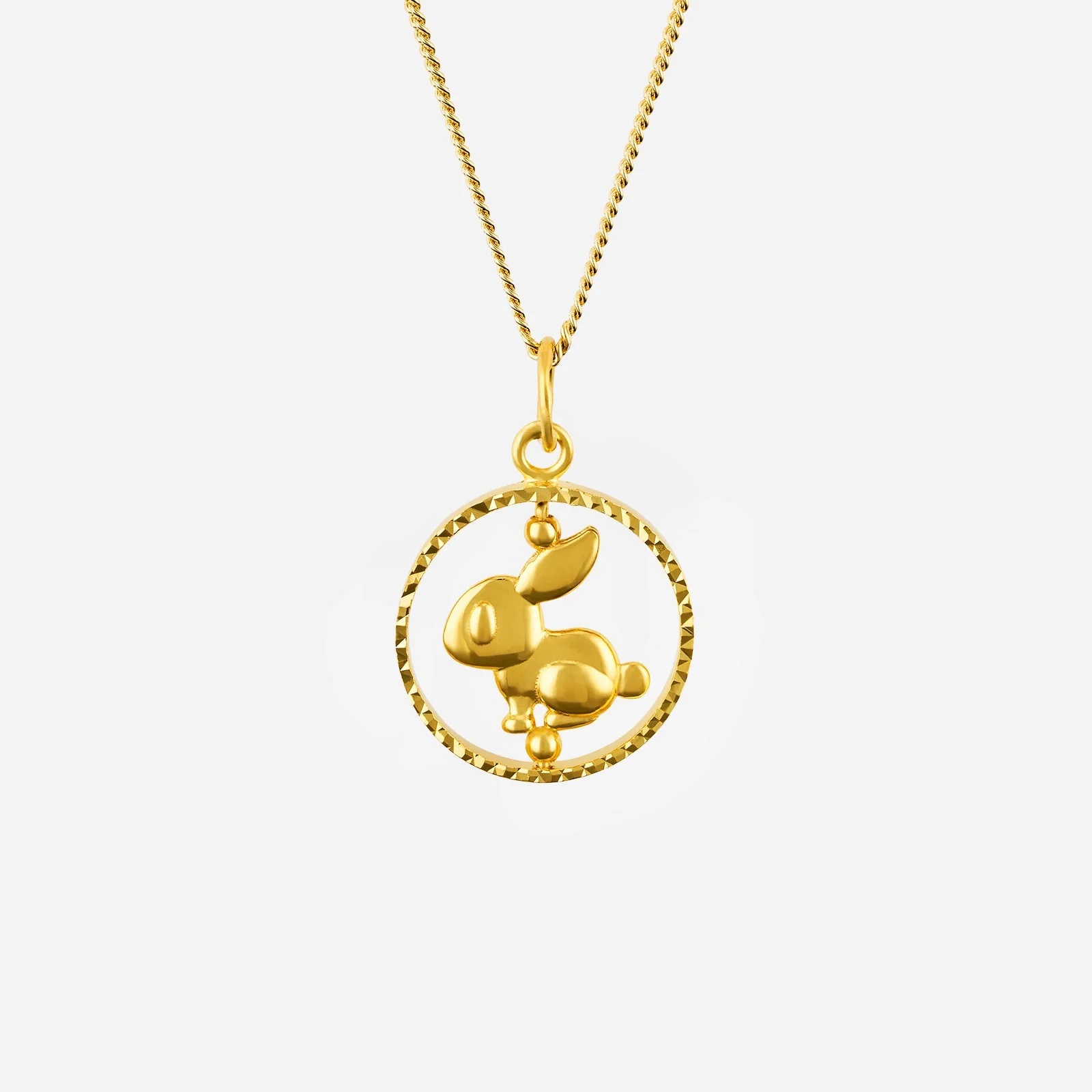 Rabbit Pendant in Yellow Gold (G22KZODIAC173041207A)