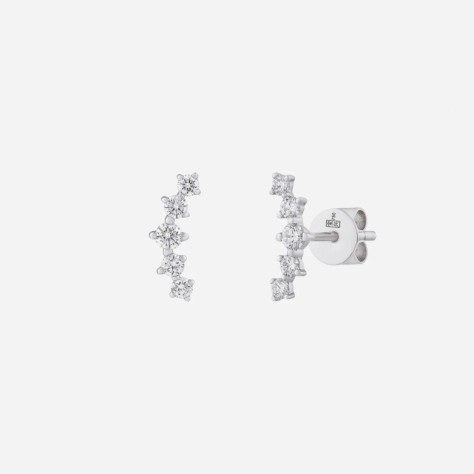 Radiance Climbers Diamond Earrings in White Gold (HDIAFREESTYLE1489A)
