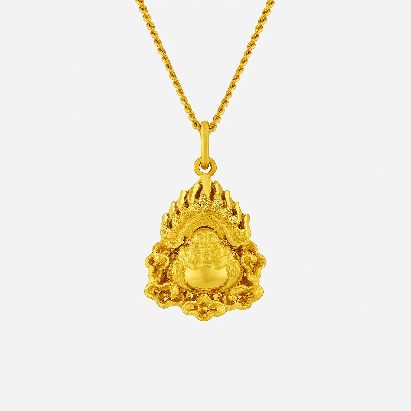 Radiance Laughing Buddha Pendant in Yellow Gold (G999STYLE1624A)