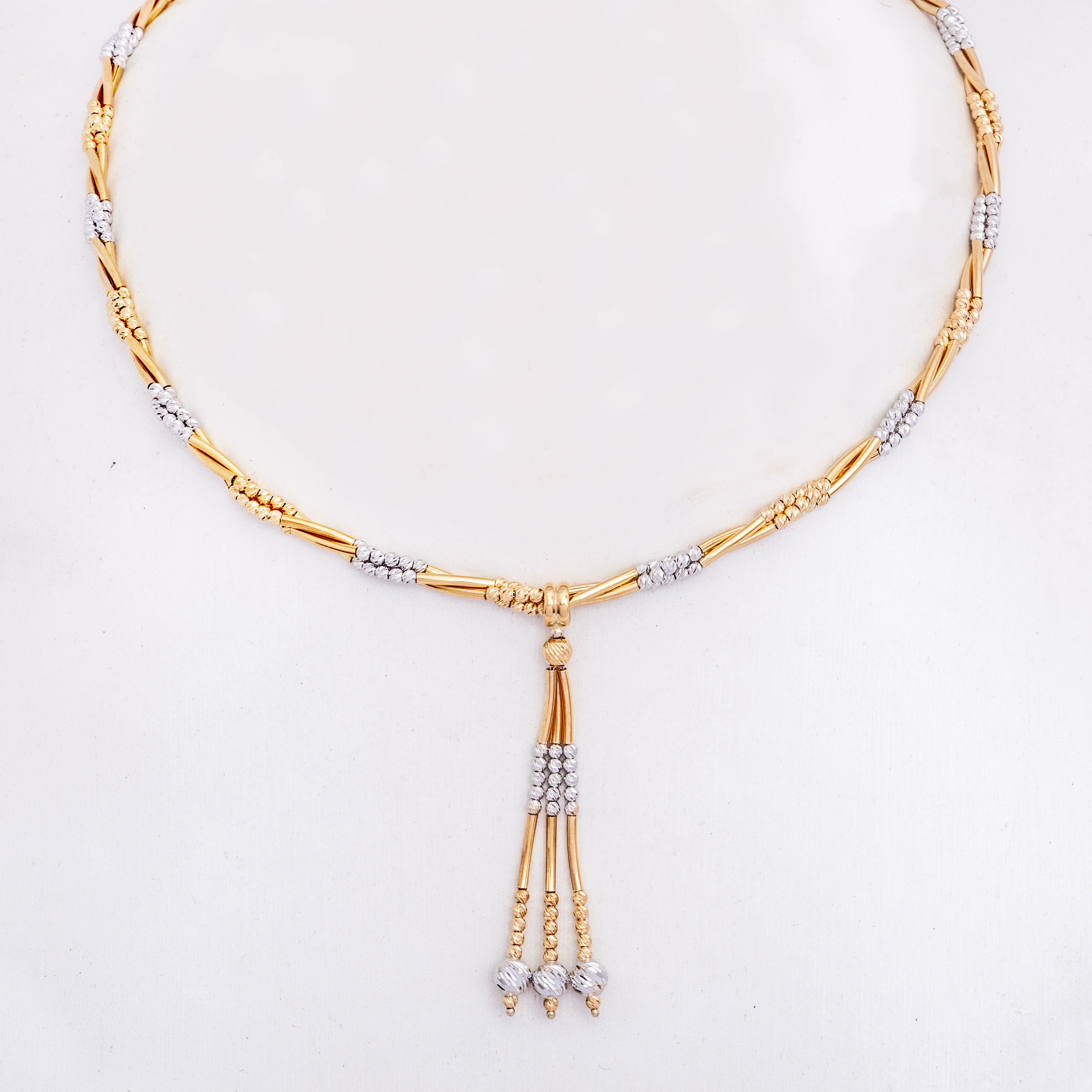 Beads of Love Necklace in 22K Yellow White Gold (FGROUP007U0174A) - Image 3